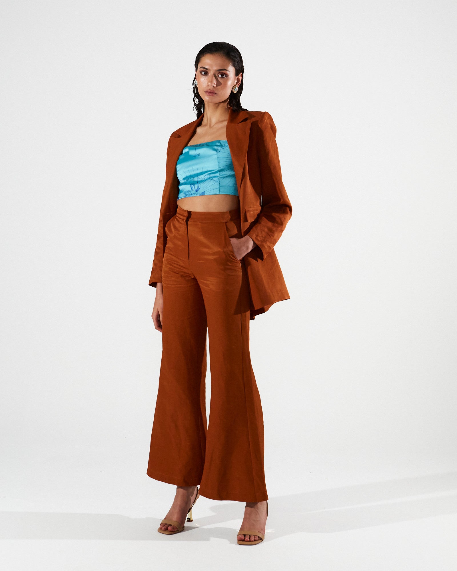 Luisa flare honey brown pants