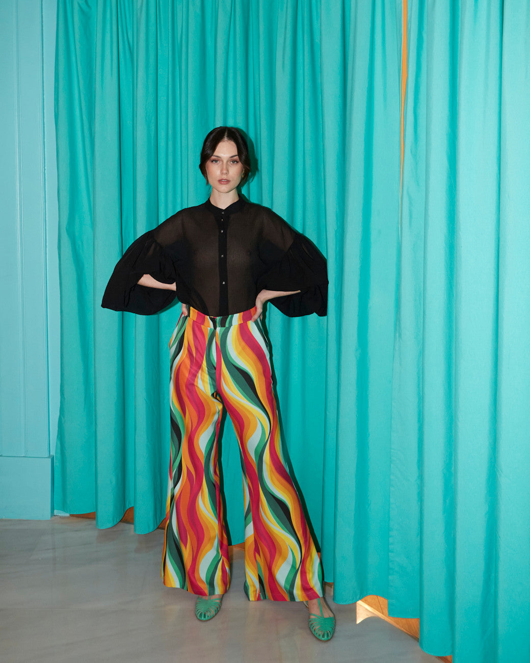 Evelyn printed flare pants