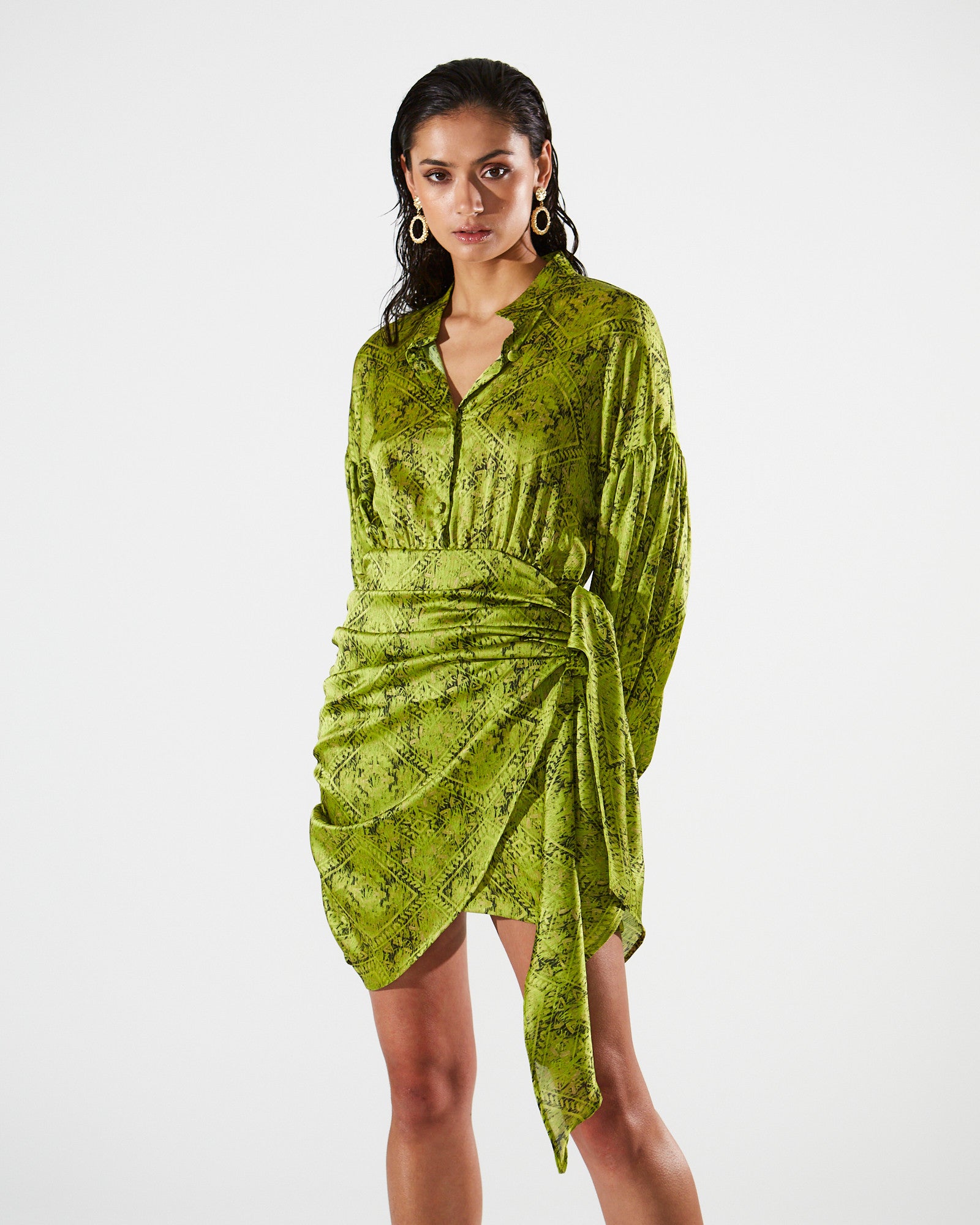 Viviana satin printed mini dress