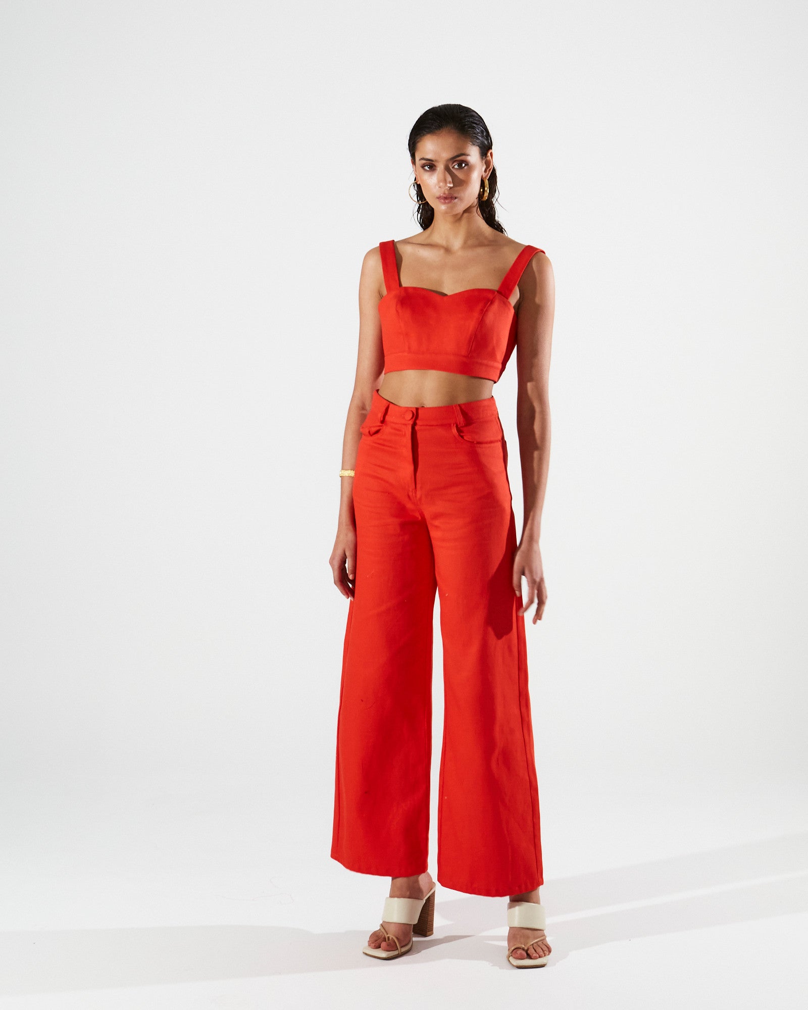 Clio cotton red pants