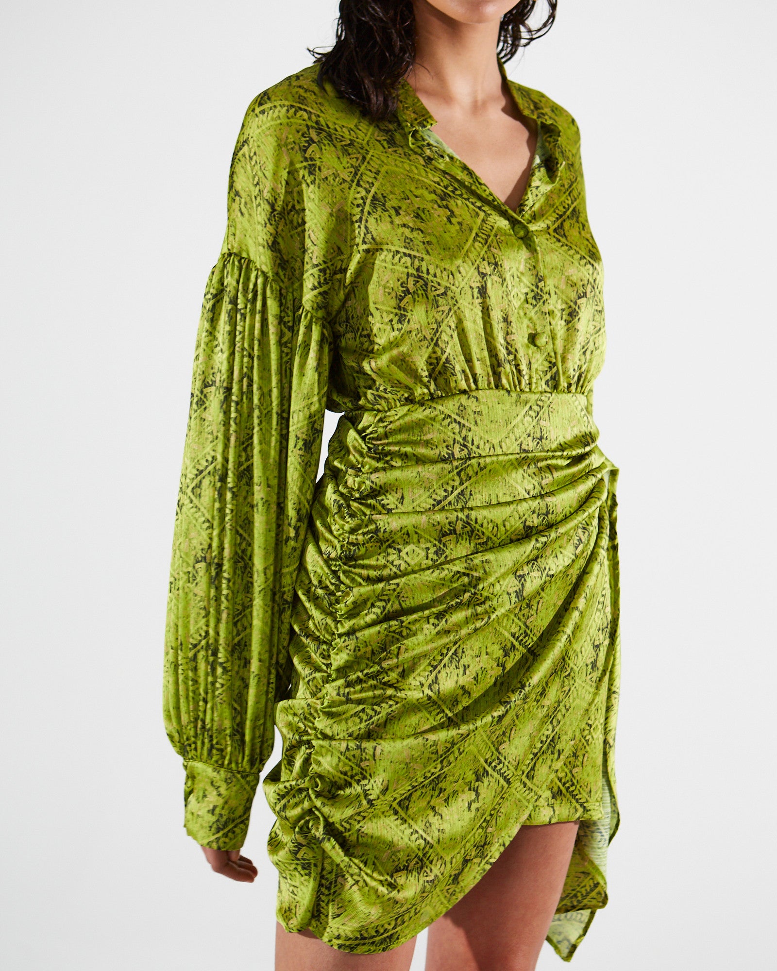 Viviana satin printed mini dress