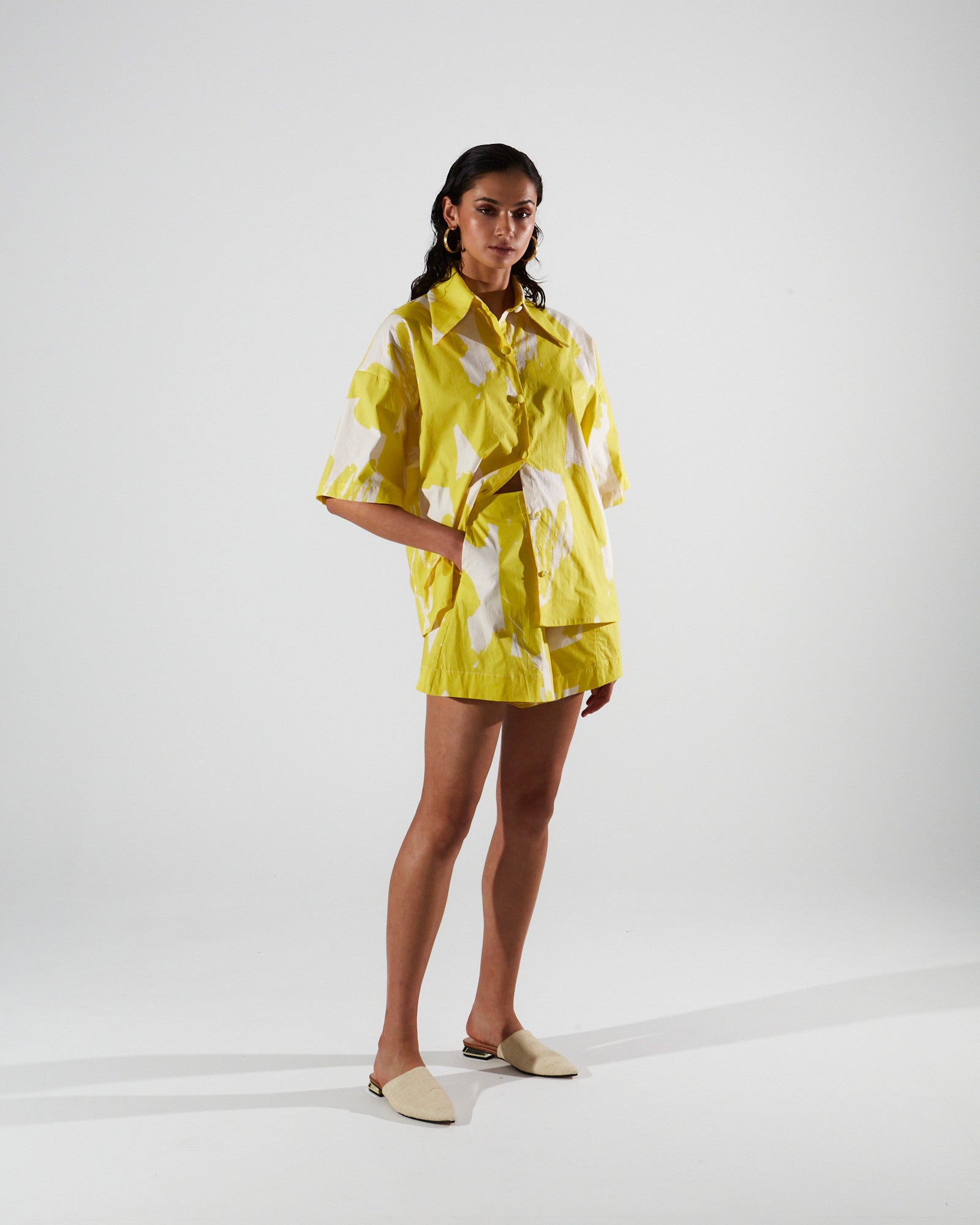 Alena cotton printed shorts