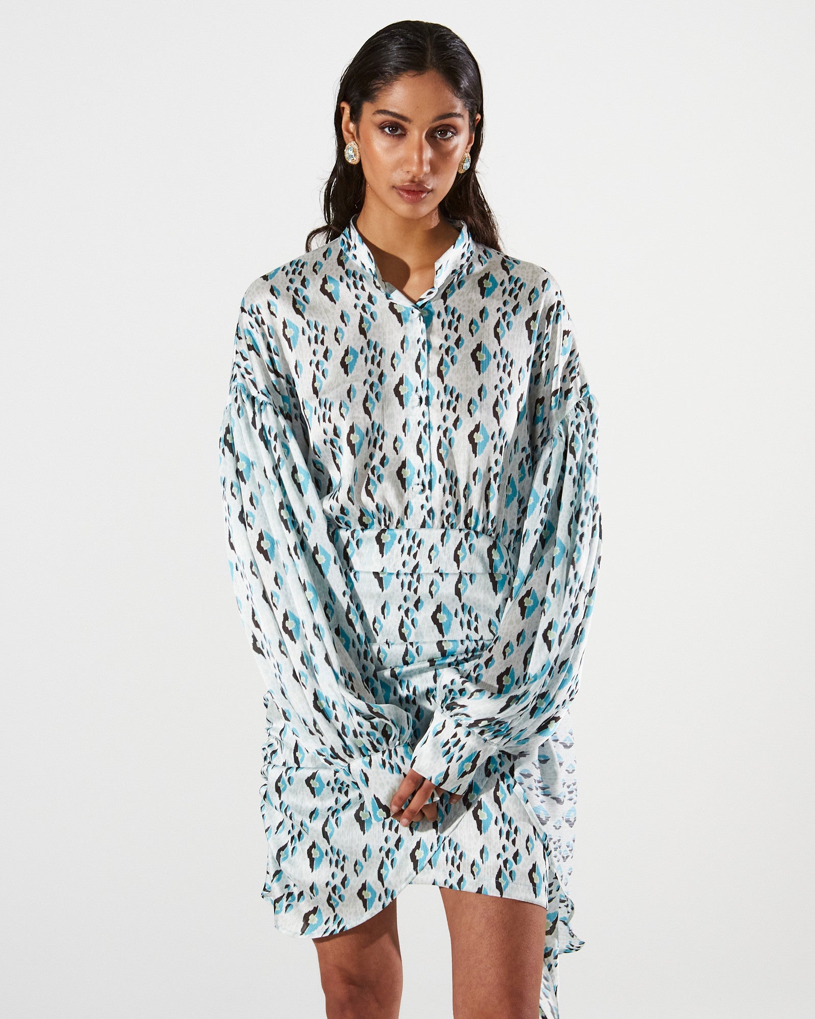Brynn satin printed mini dress