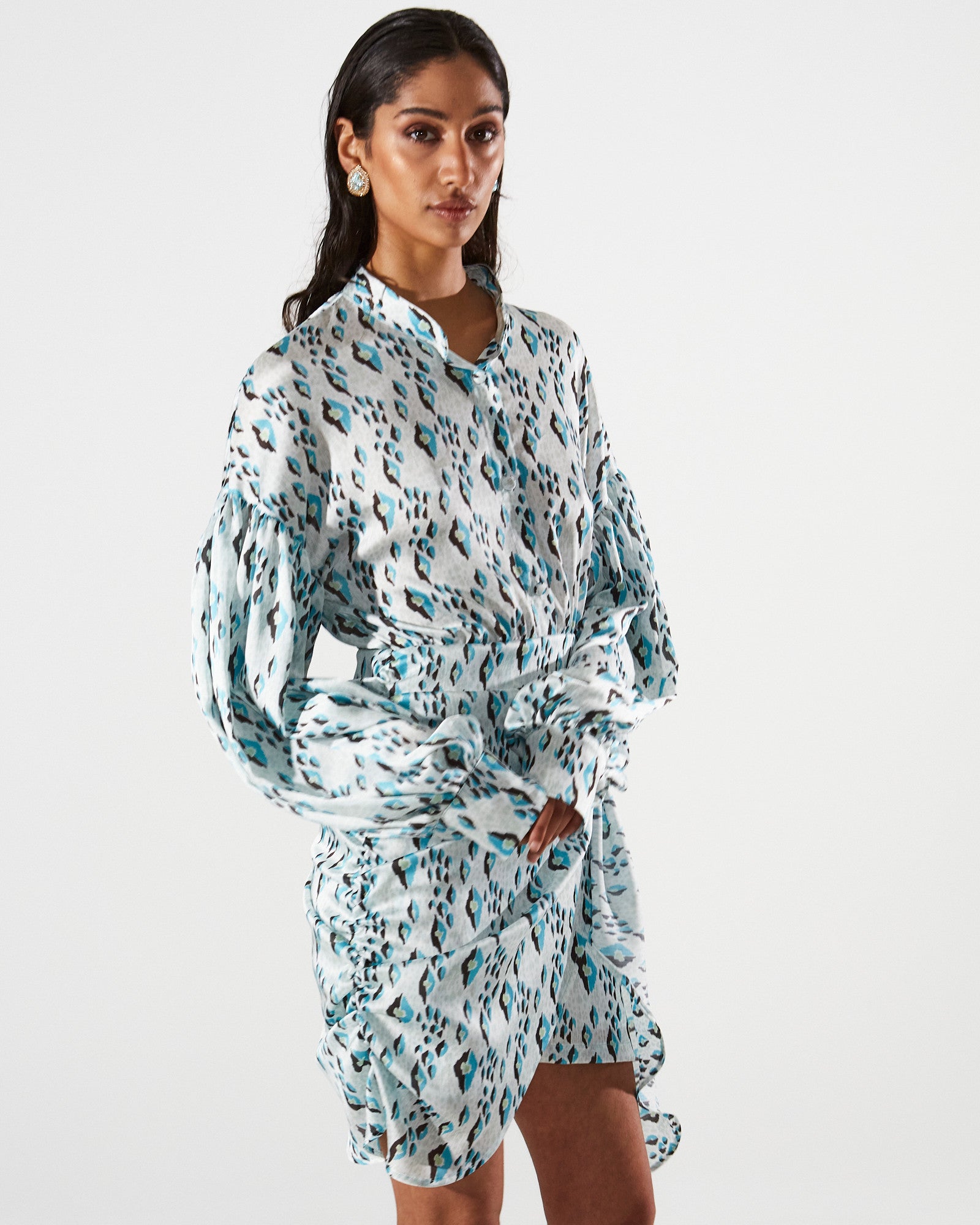 Brynn satin printed mini dress