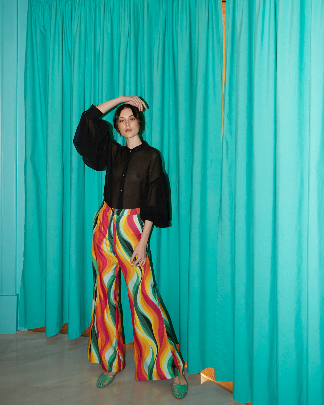 Evelyn printed flare pants