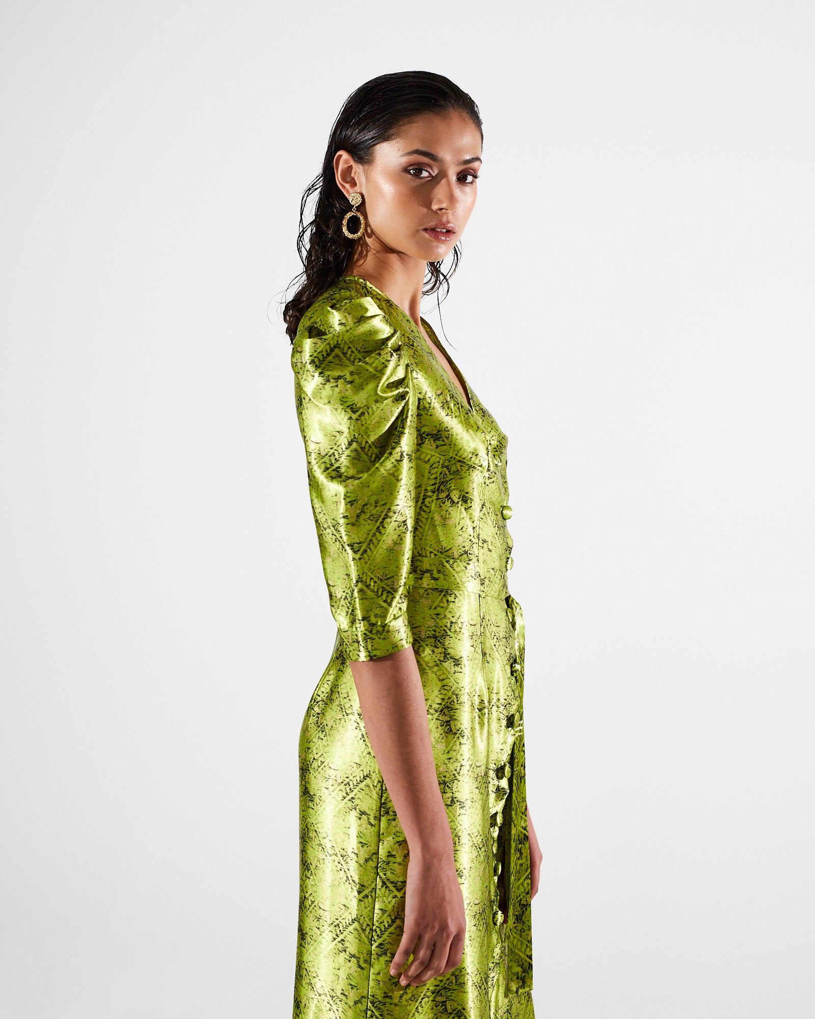 Viviana printed button dress