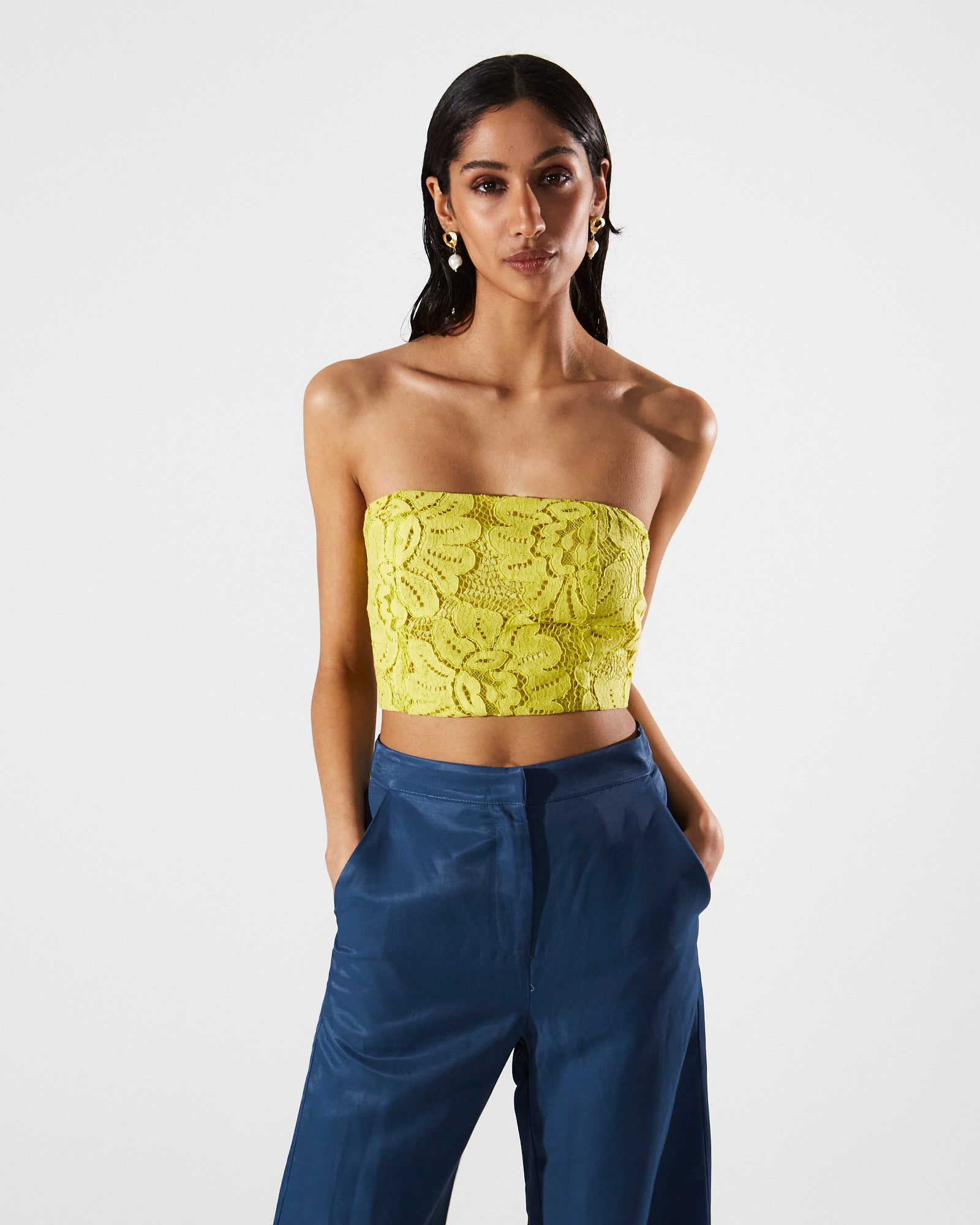 Simone lace strapless top