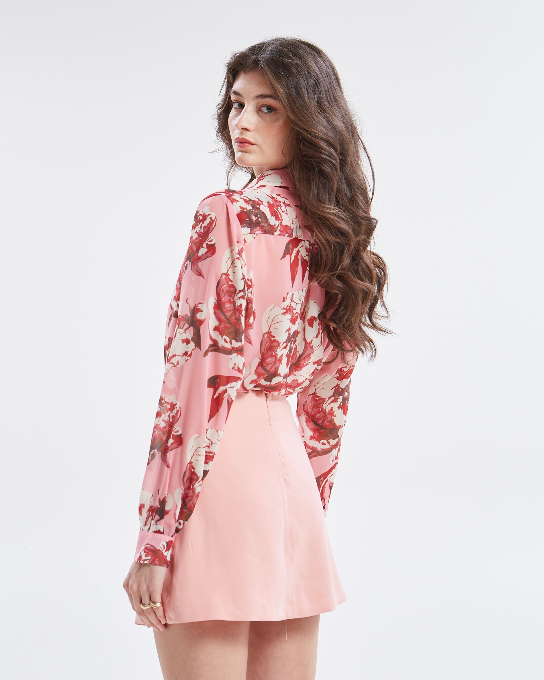 Oriane floral ruffle shirt