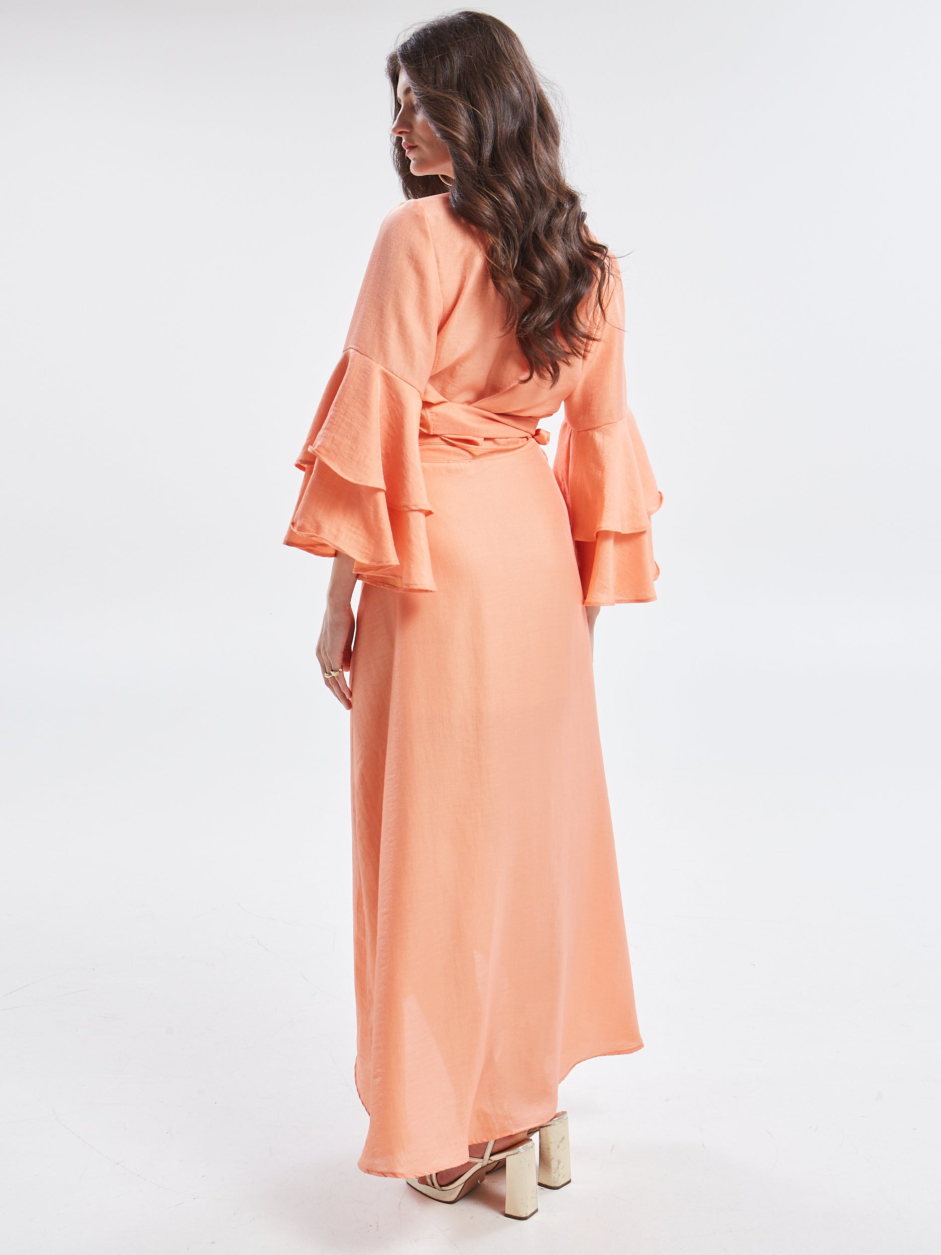 Esmee ruffle sleeve orange top