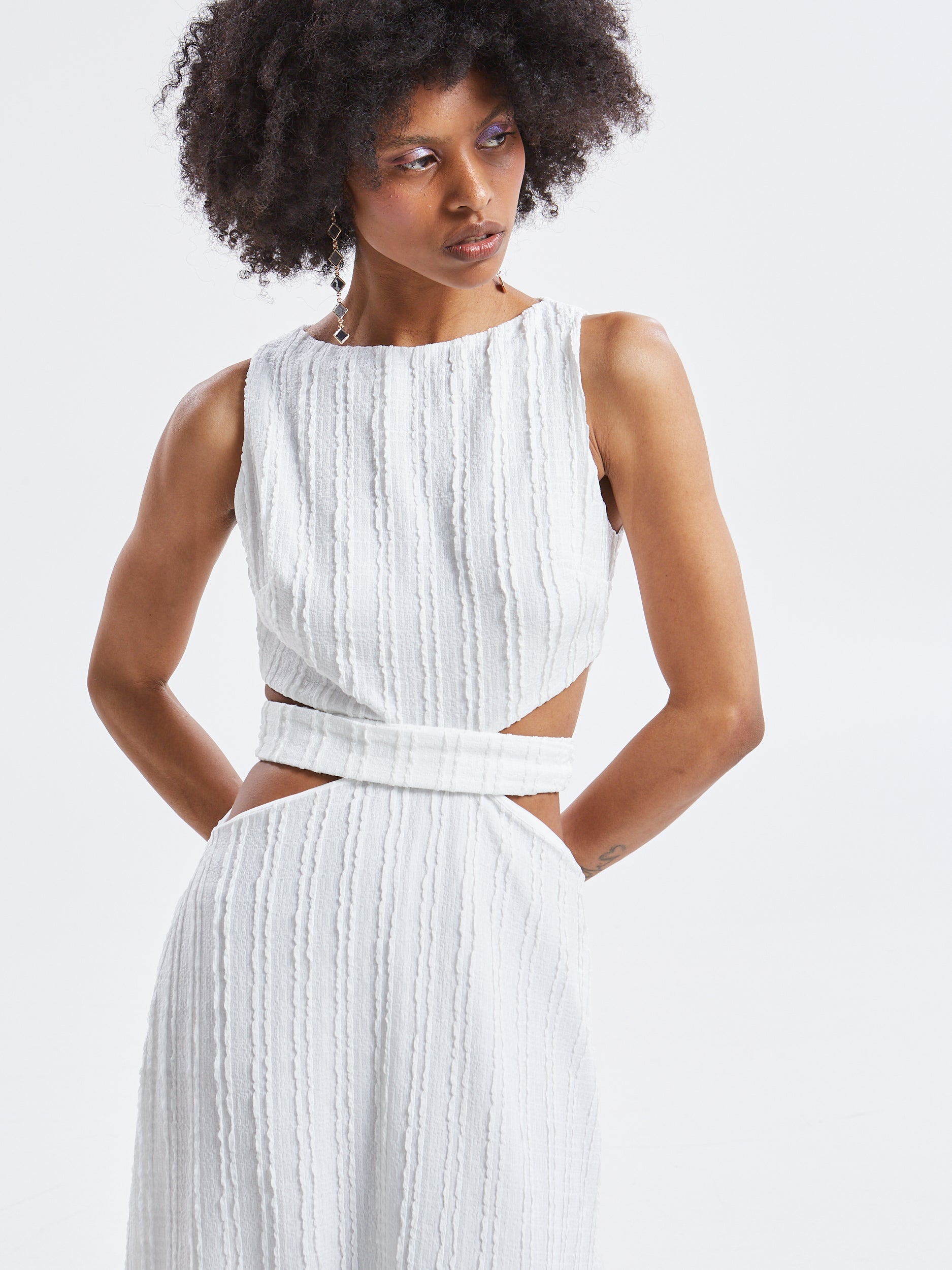 Lucina lace cut out white dress