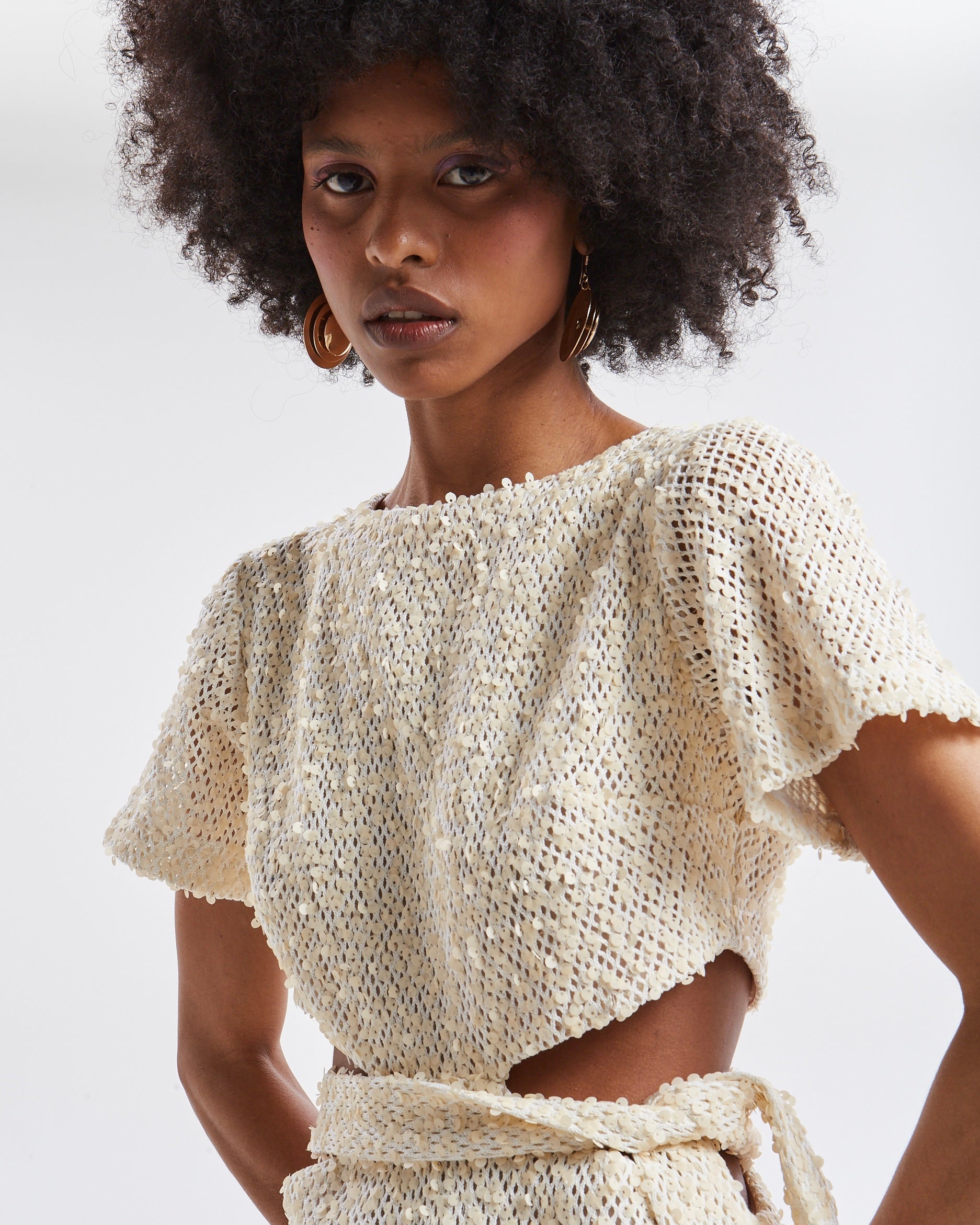 Estelle sequin cut out dress