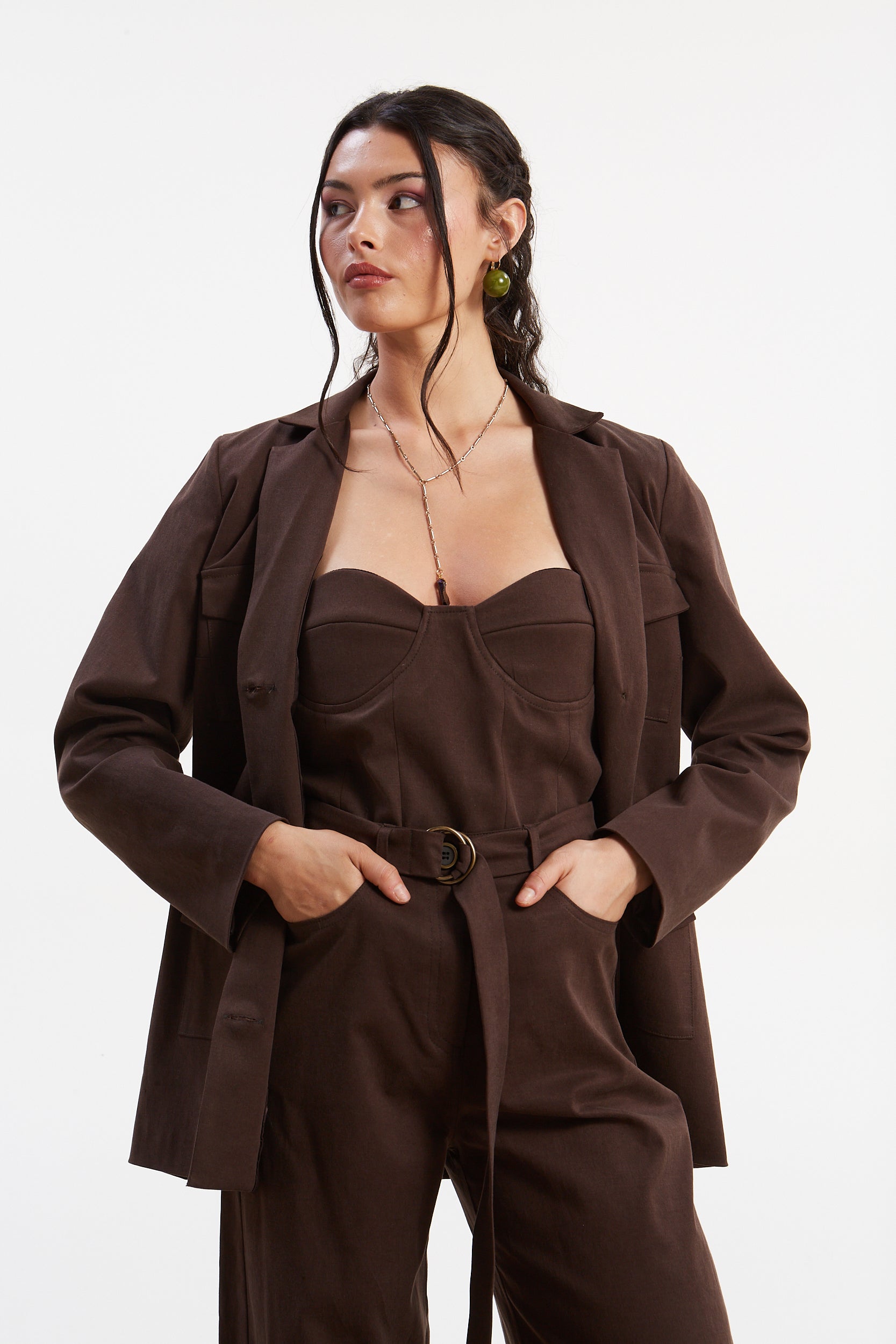 Keren brown blazer