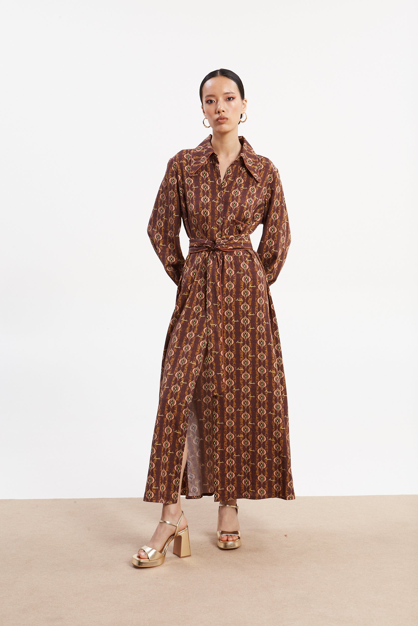 Frida tencel printed shirtdress