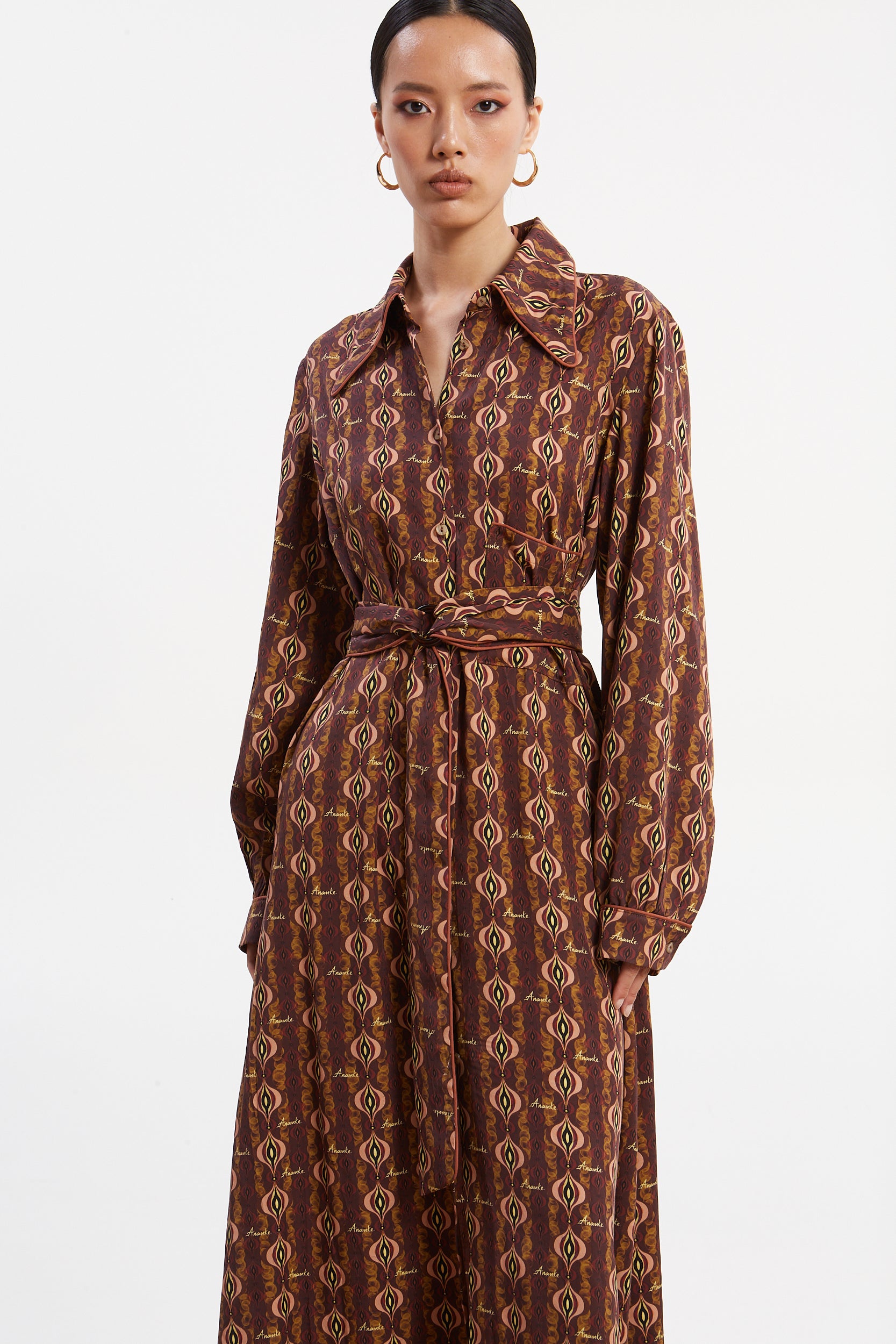 Frida tencel printed shirtdress