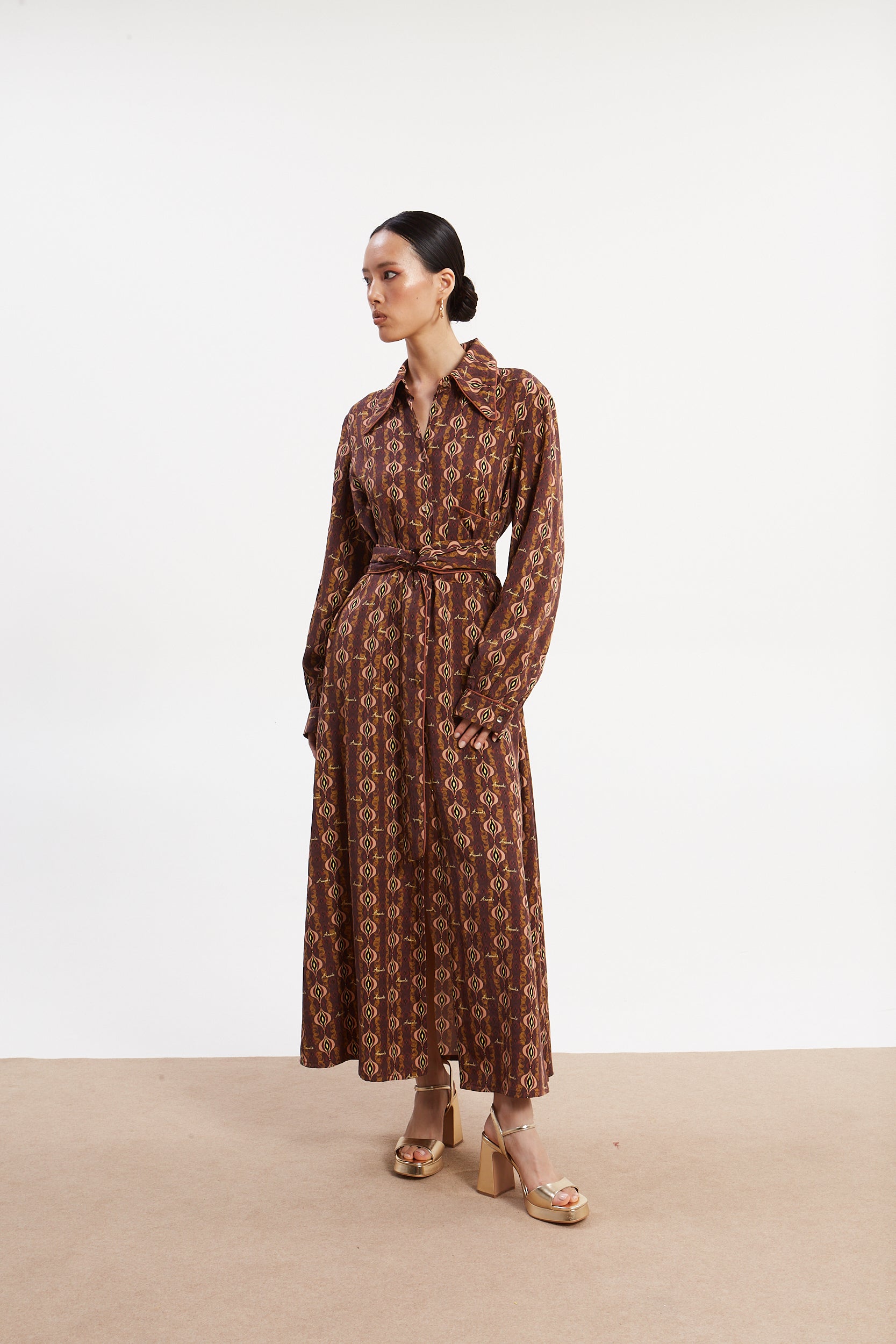 Frida tencel printed shirtdress