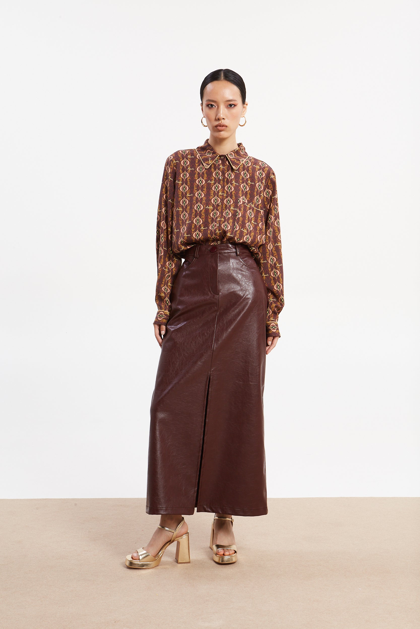 Sarah eco leather skirt