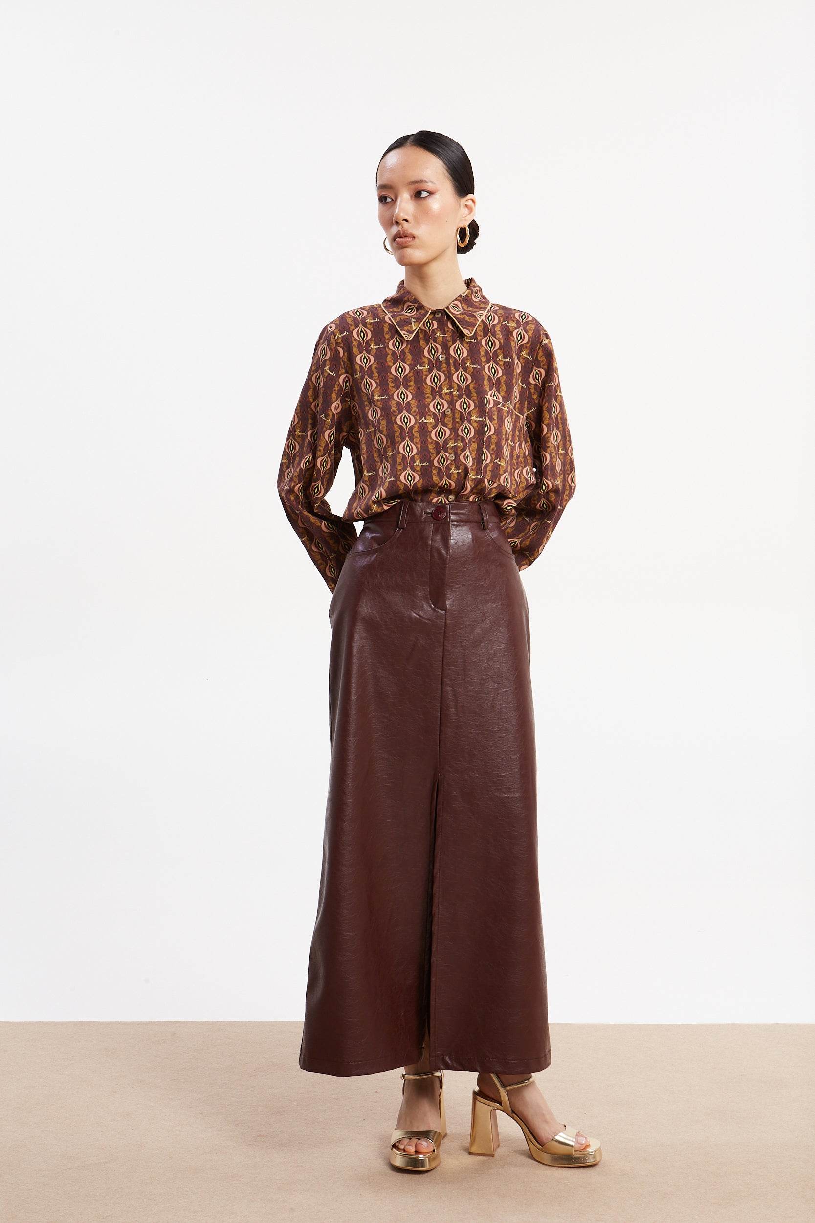 Sarah eco leather skirt