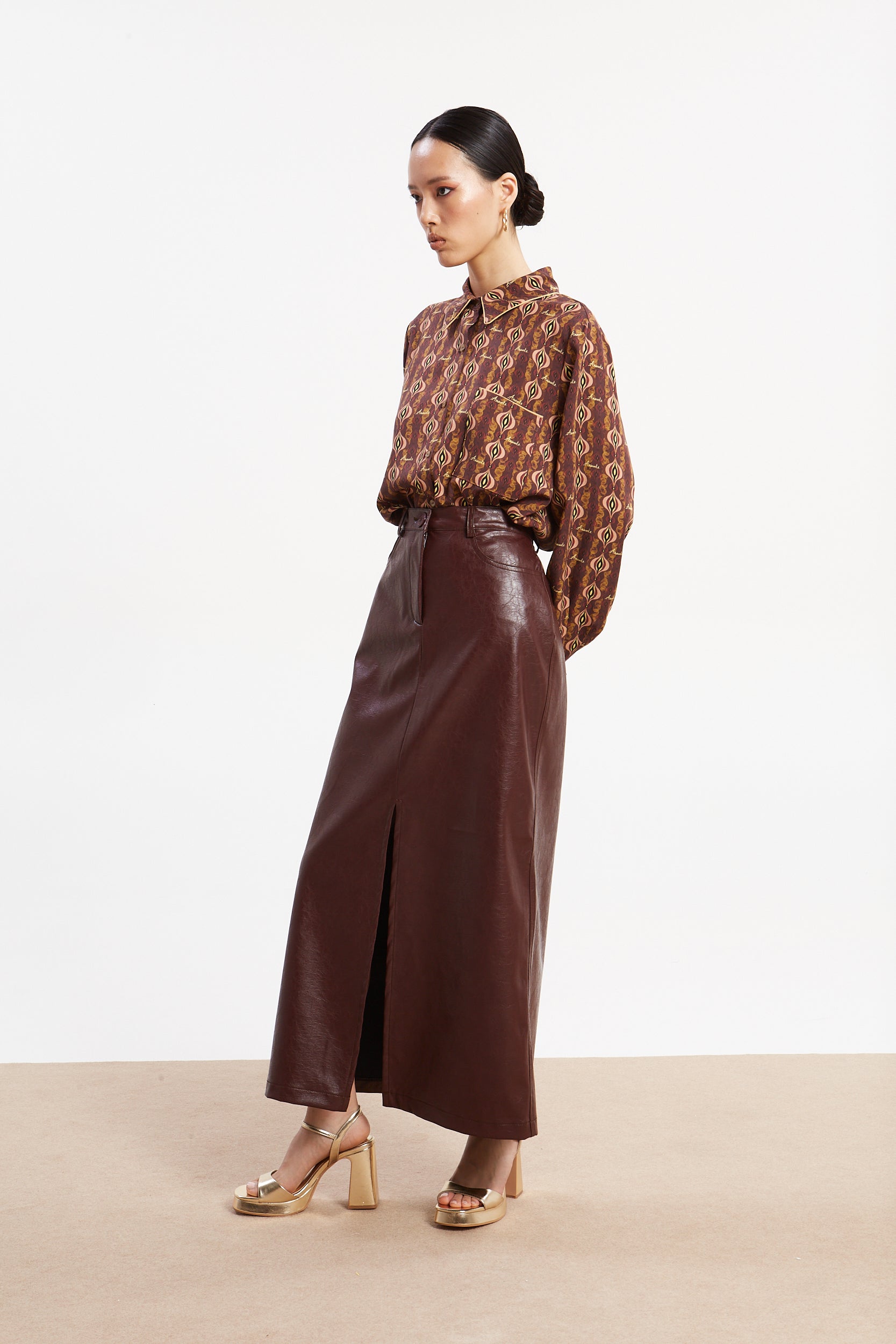 Sarah eco leather skirt