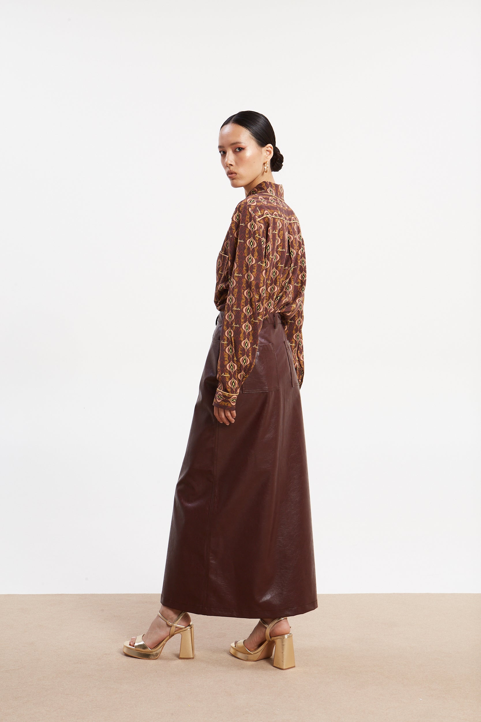 Sarah eco leather skirt