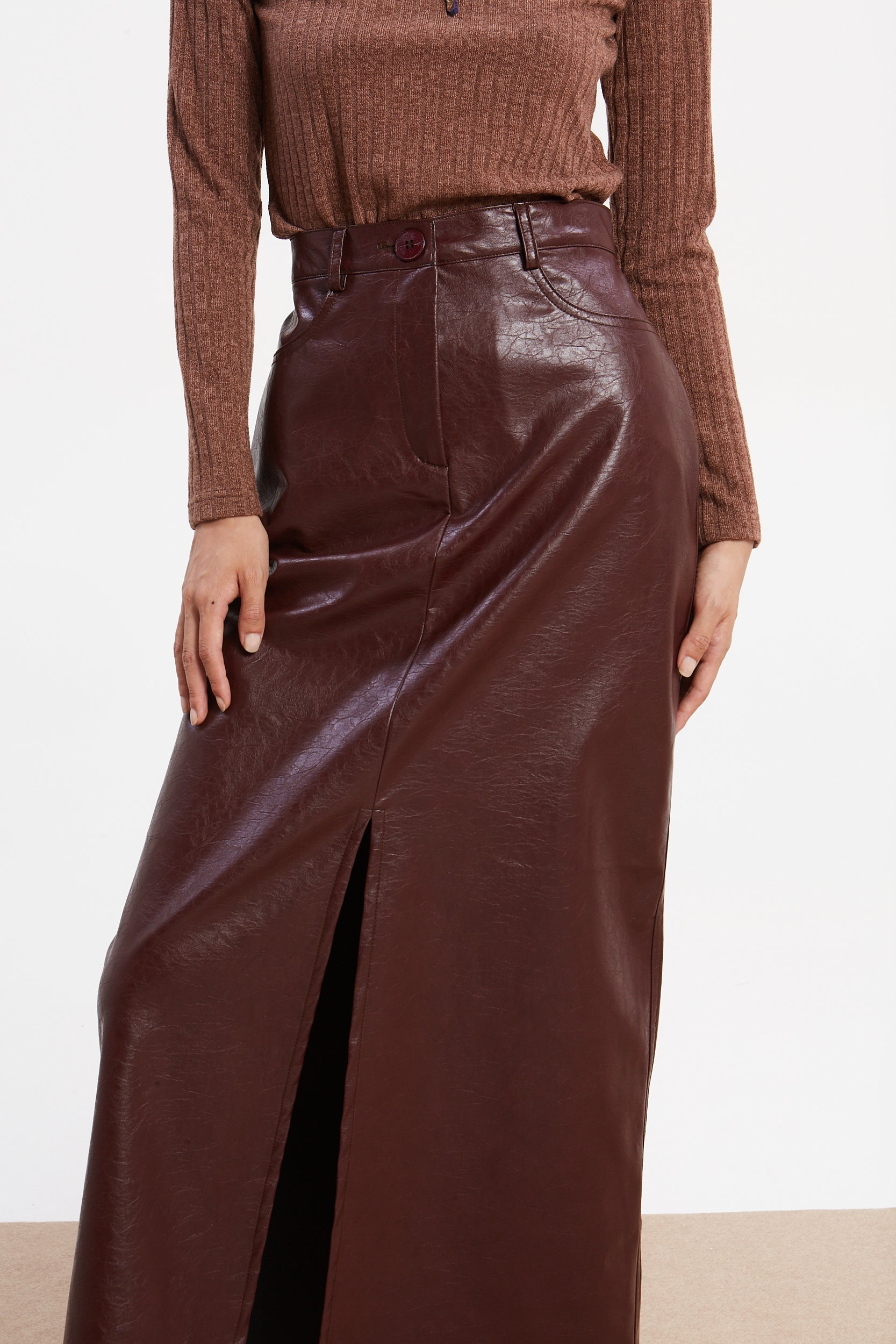 Sarah eco leather skirt