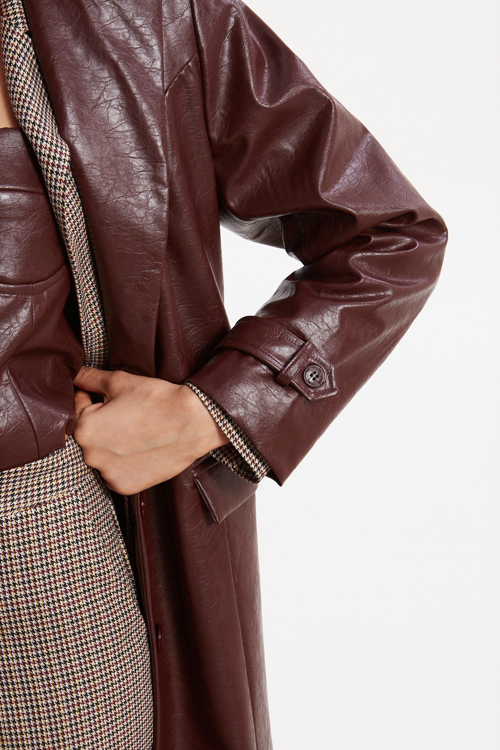 Sarah eco leather trench coat