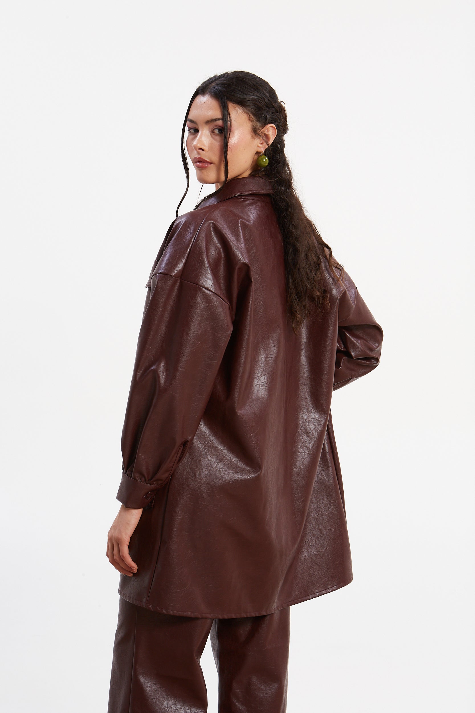 Sarah eco leather overshirt
