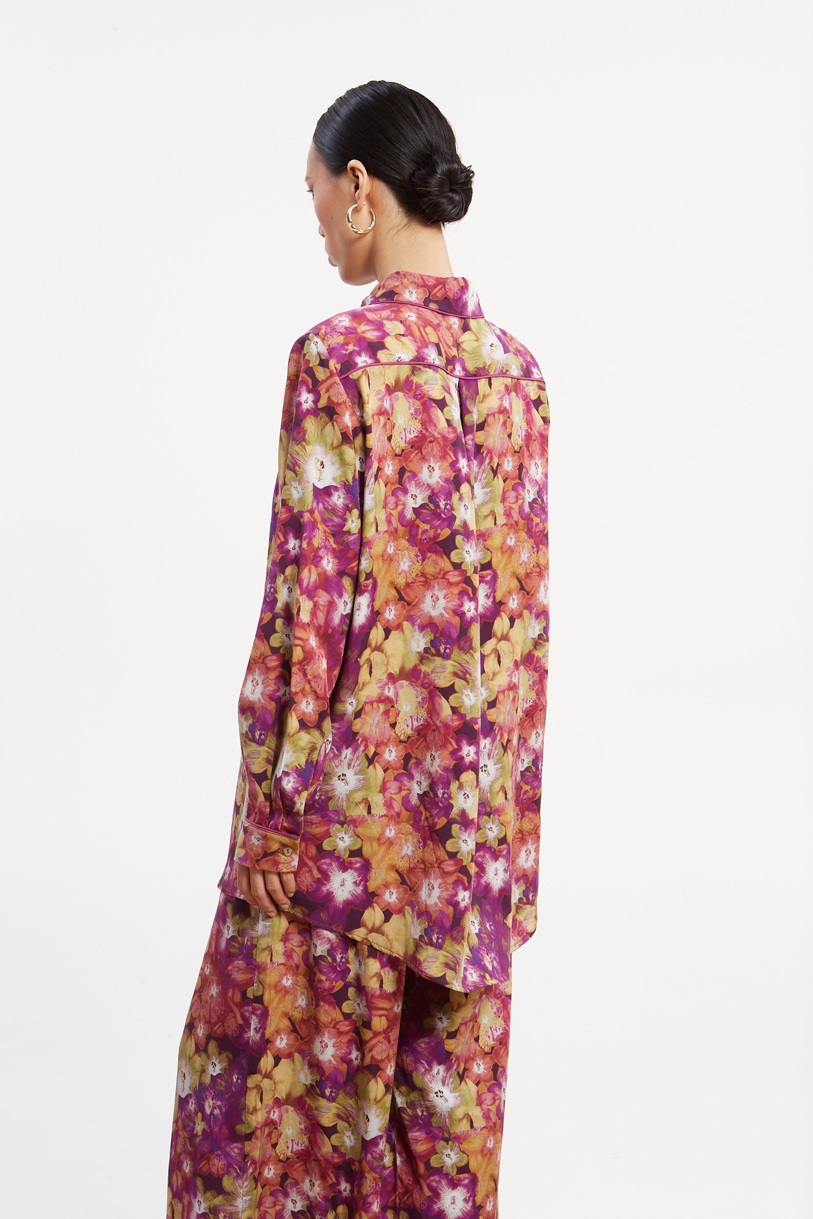 Jade tencel printed shirt