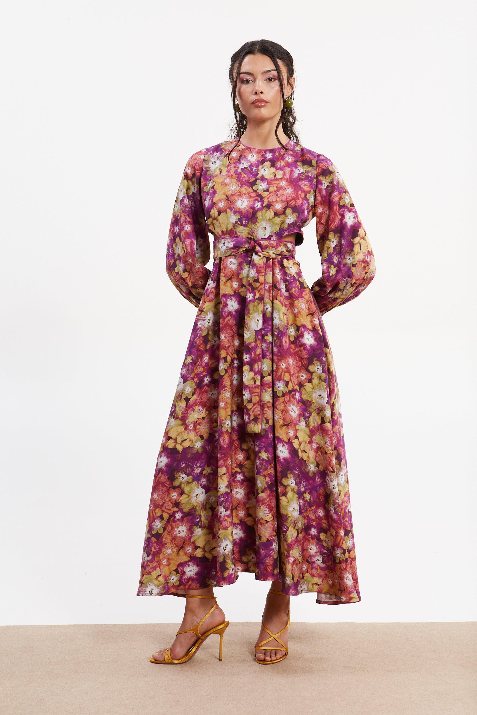 Jade tencel cut out dress