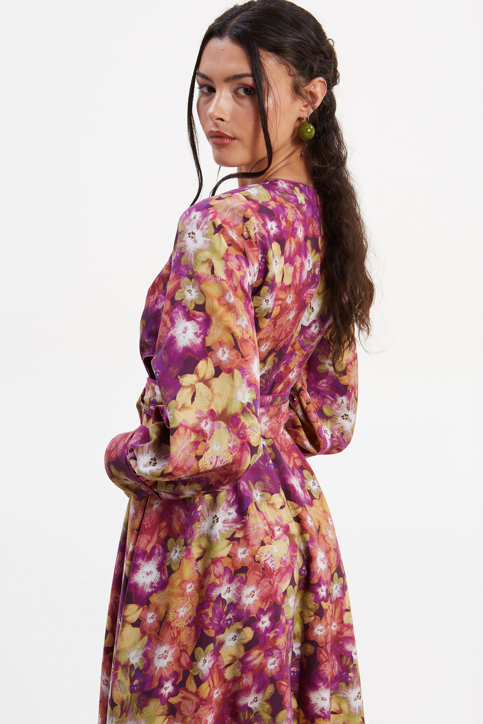 Jade tencel cut out dress