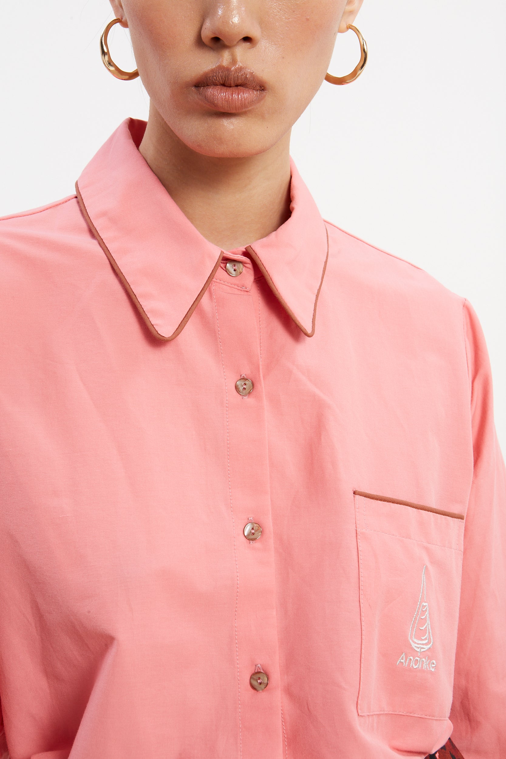 Ellen poplin pink shirt