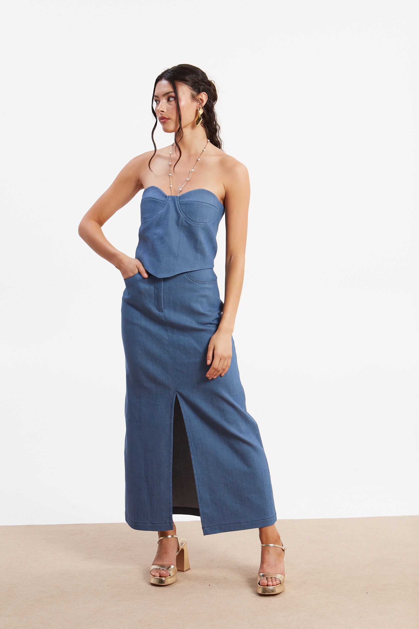 Zora denim corset