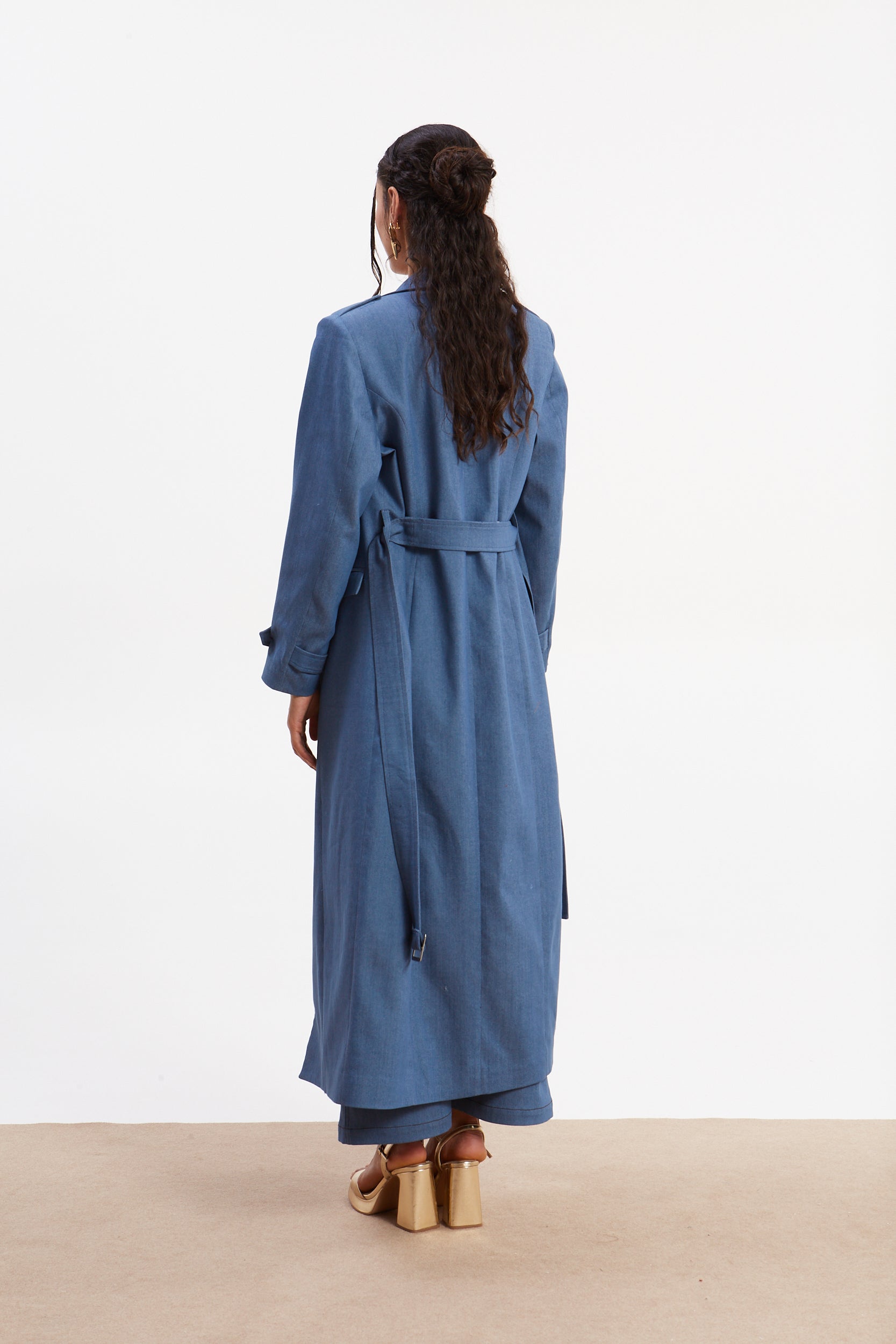 Zora denim trench coat
