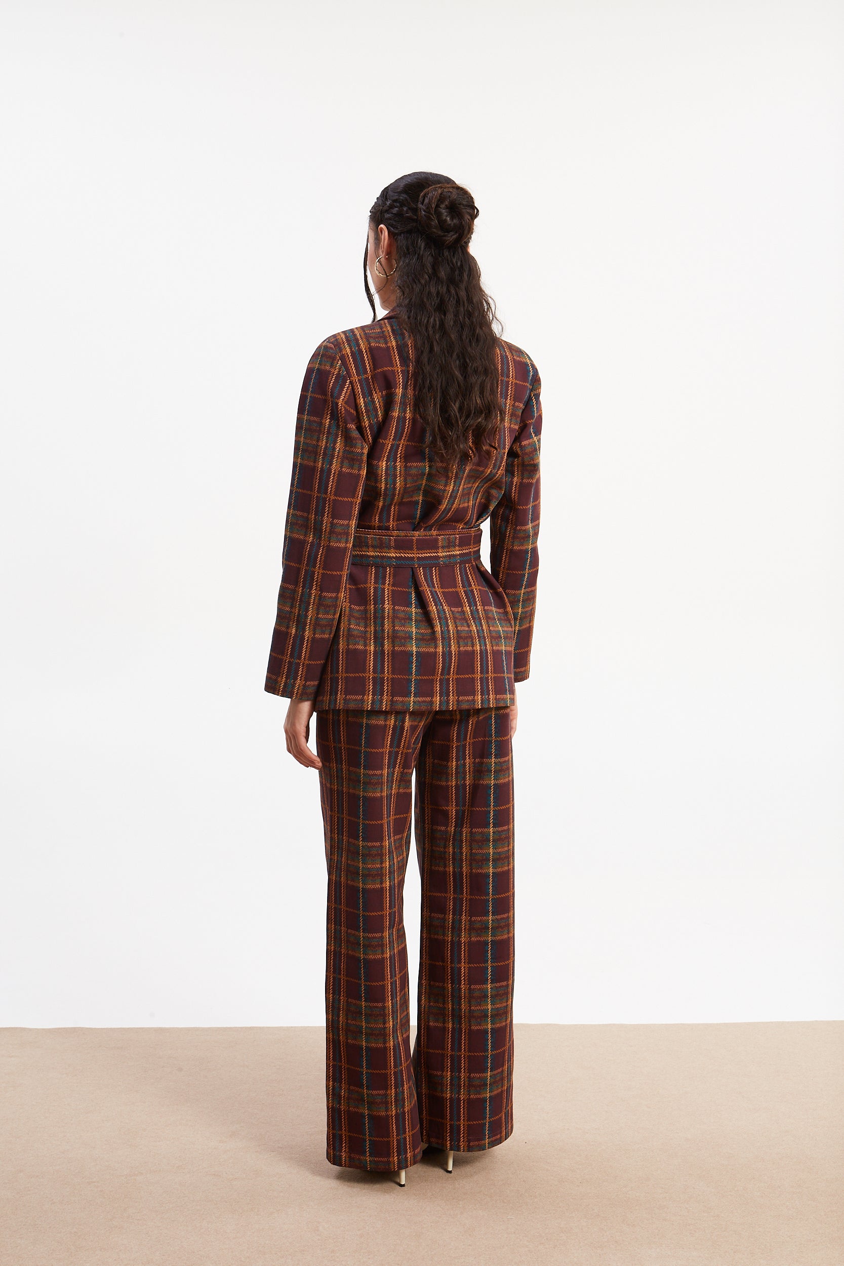 Ella denim plaid pants