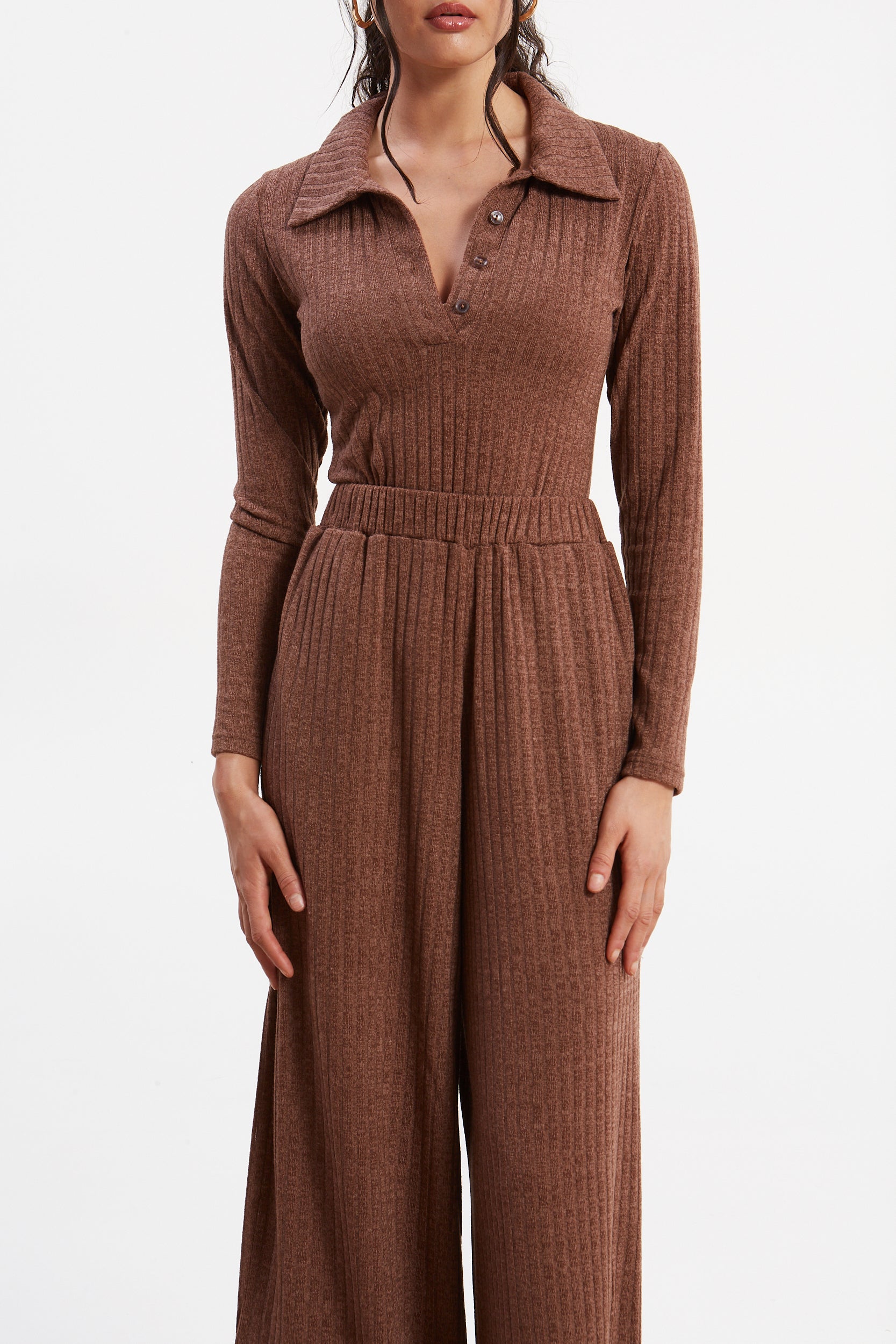 Matilda rib knit camel pants