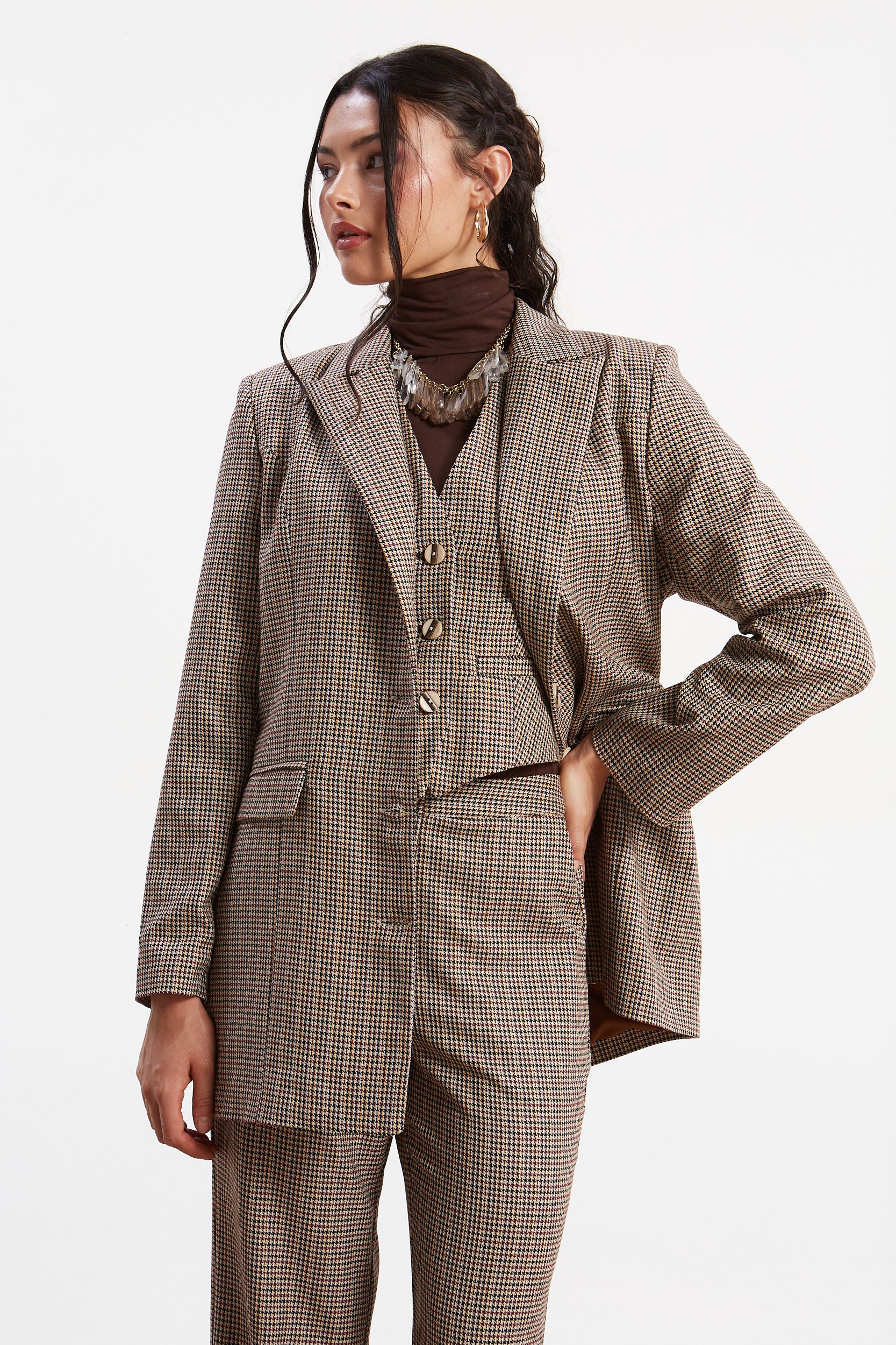 Victoria pied de poule oversized blazer