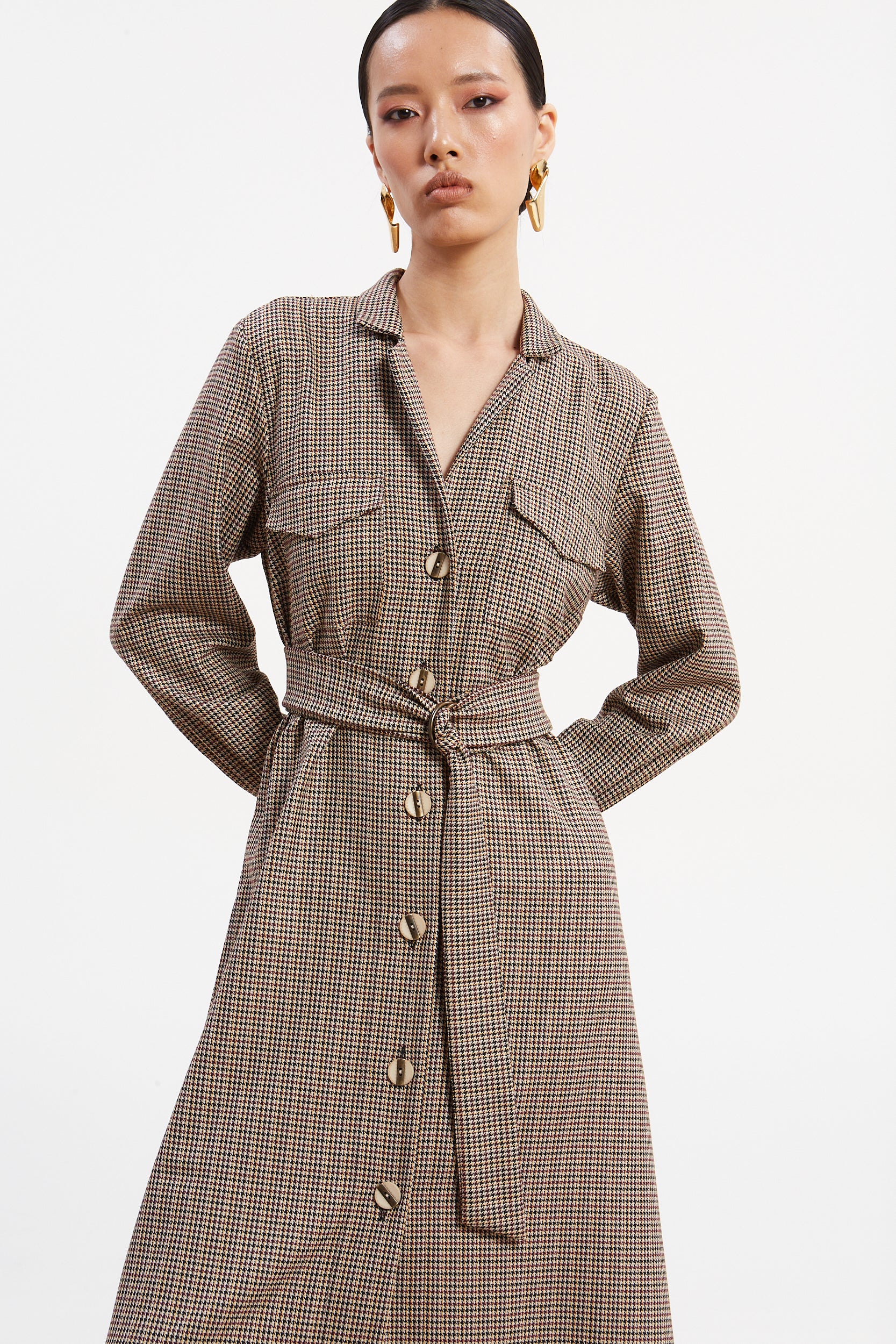 Victoria pied de poule shirtdress