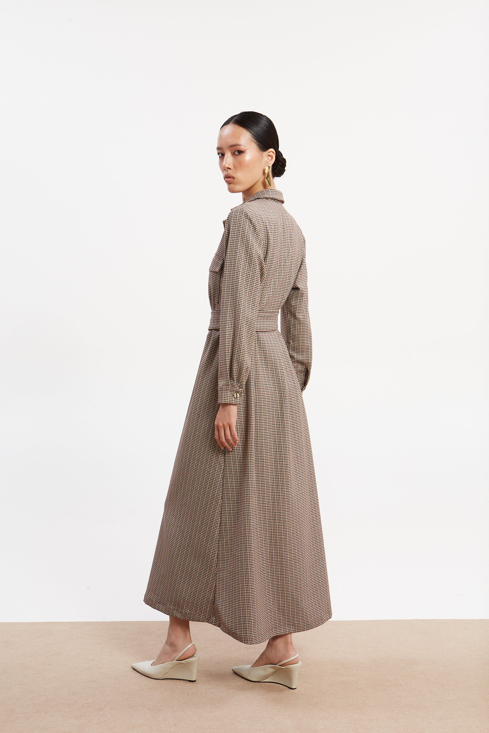 Victoria pied de poule shirtdress