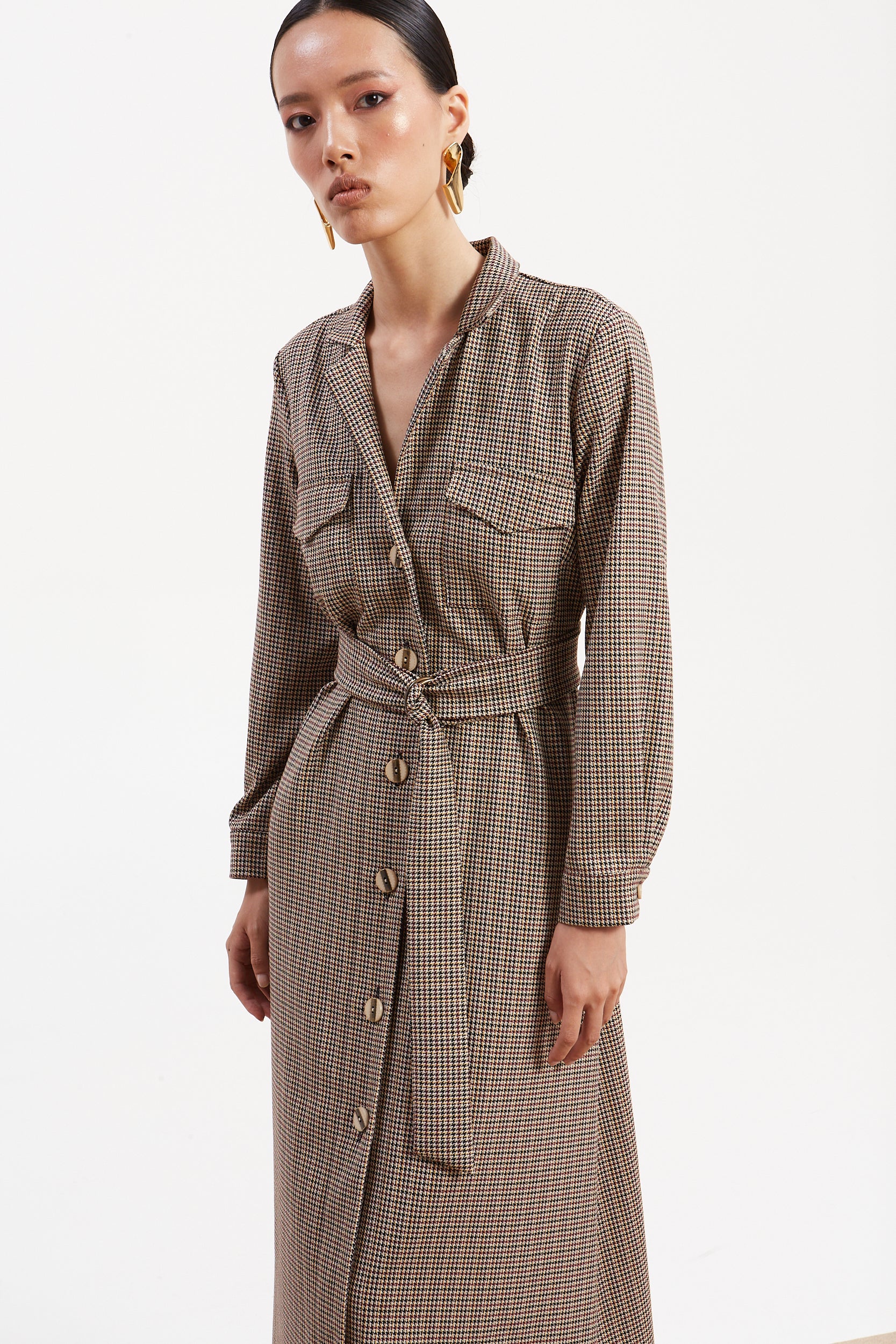 Victoria pied de poule shirtdress