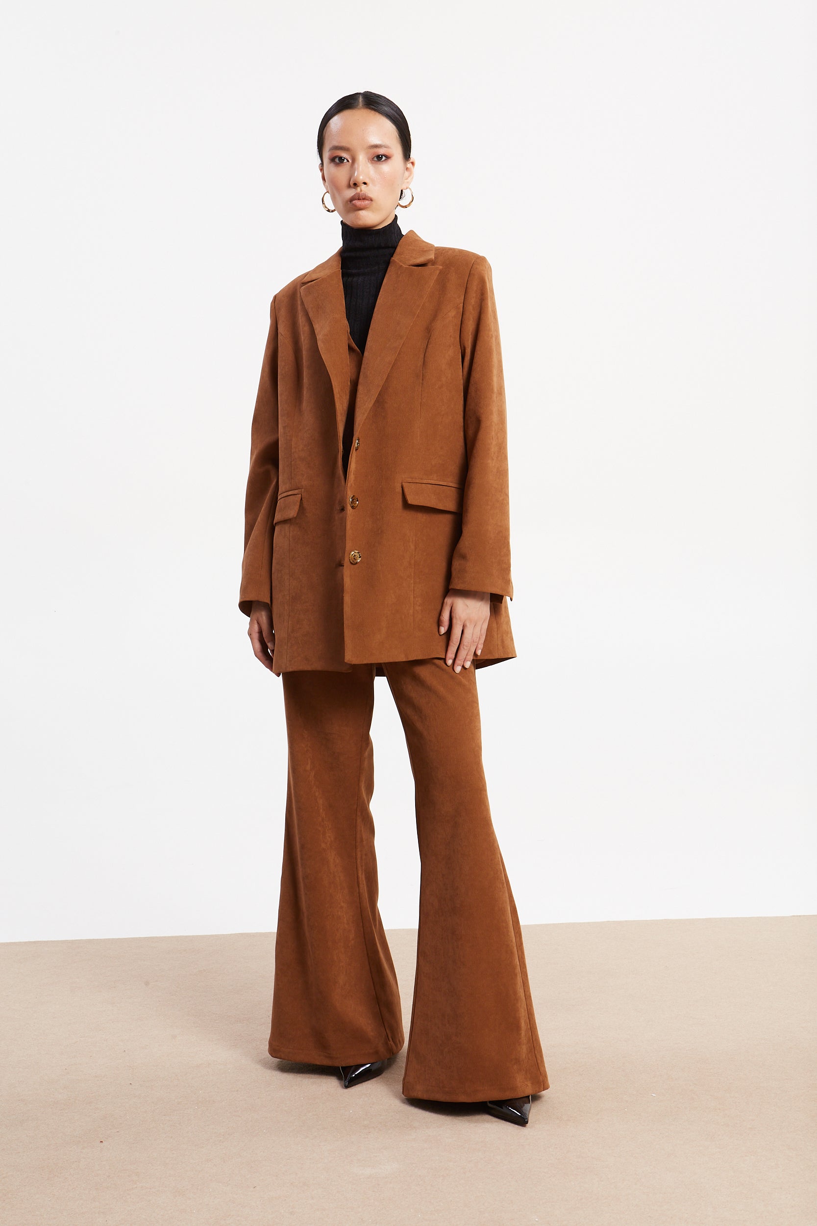 Andrea oversized camel blazer