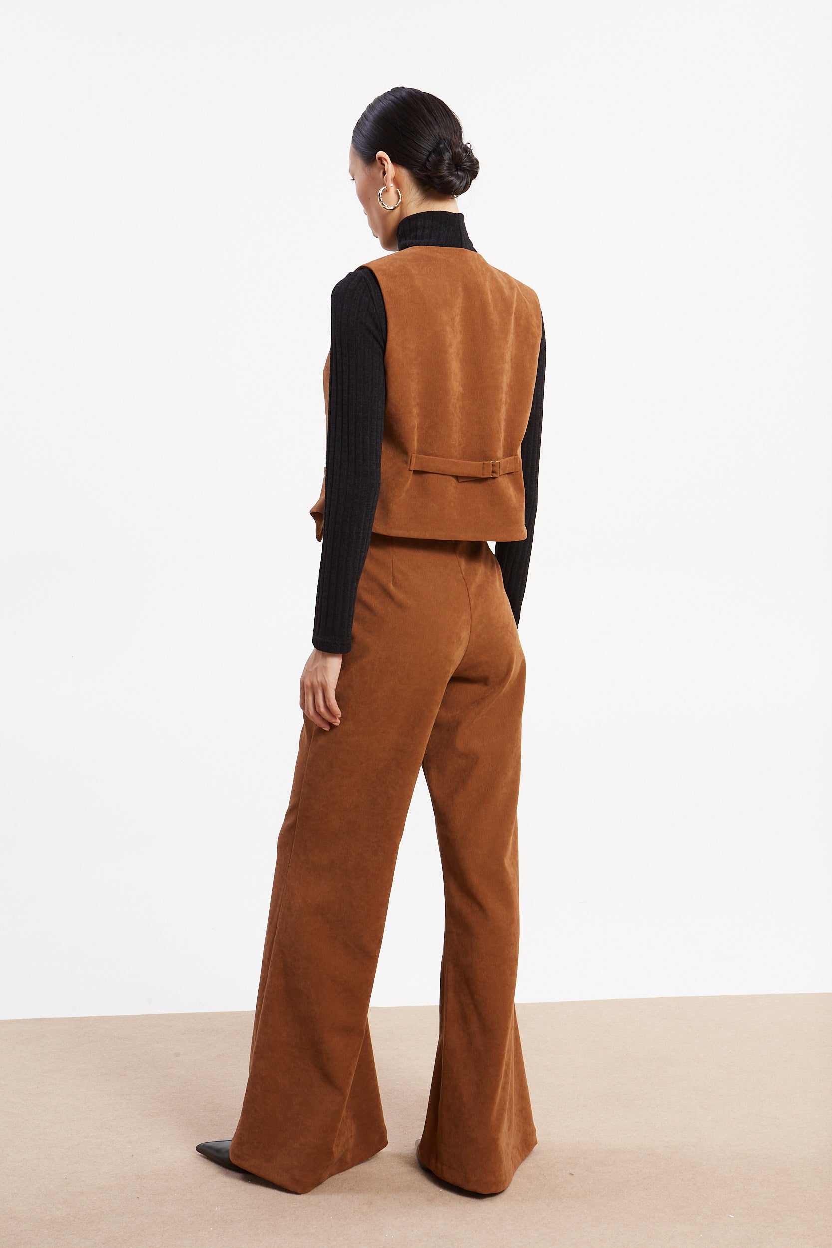 Andrea camel flare pants
