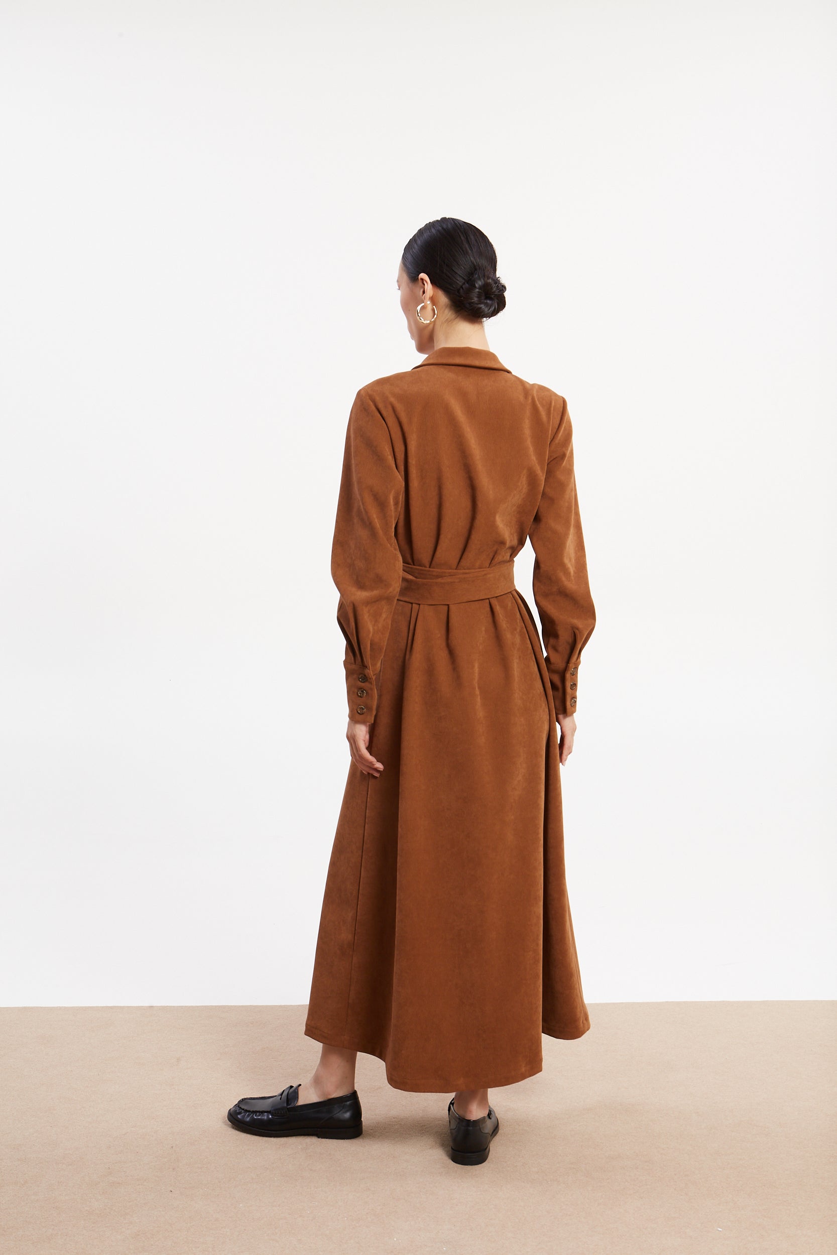 Andrea camel shirtdress