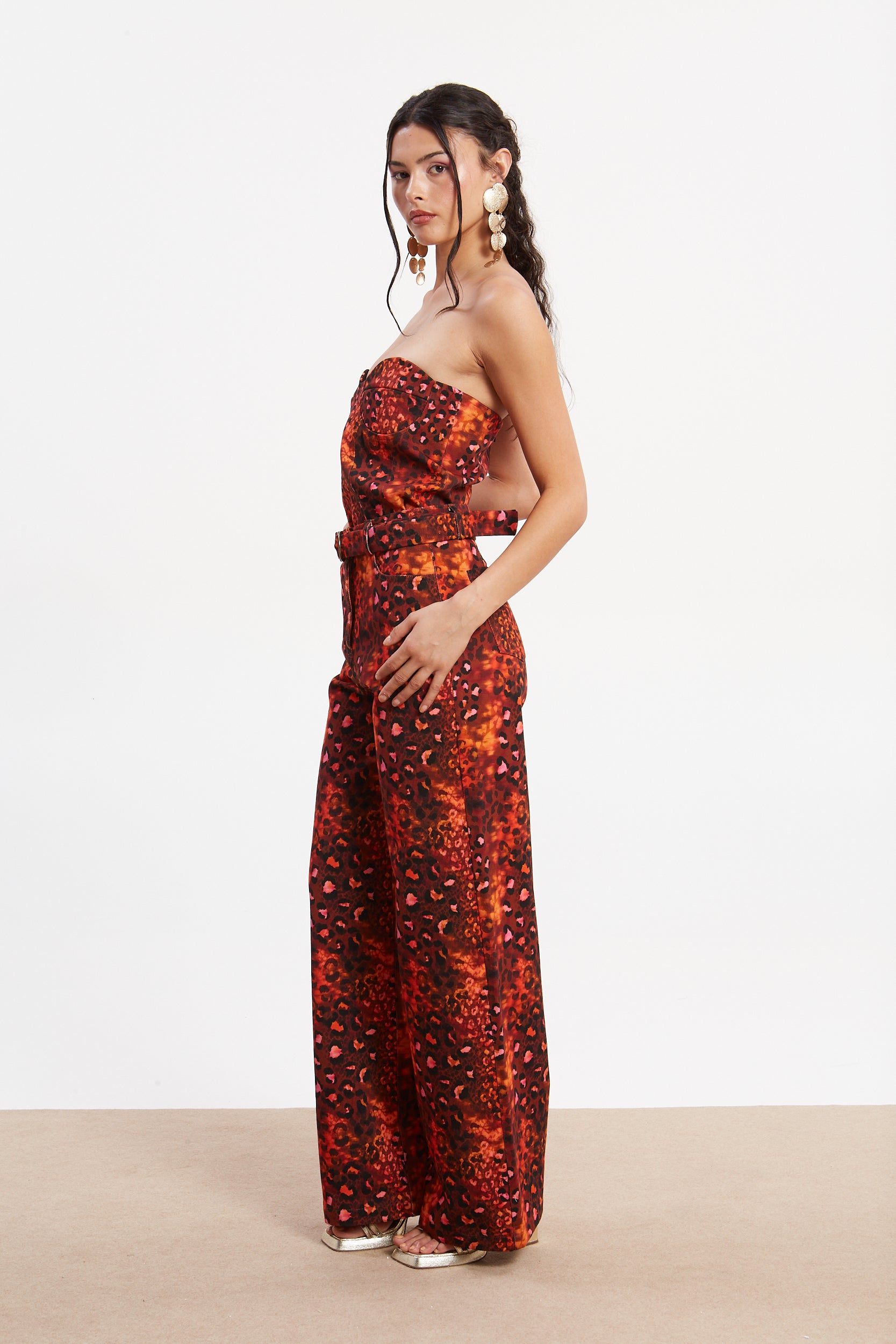 Harriet denim leopard pants