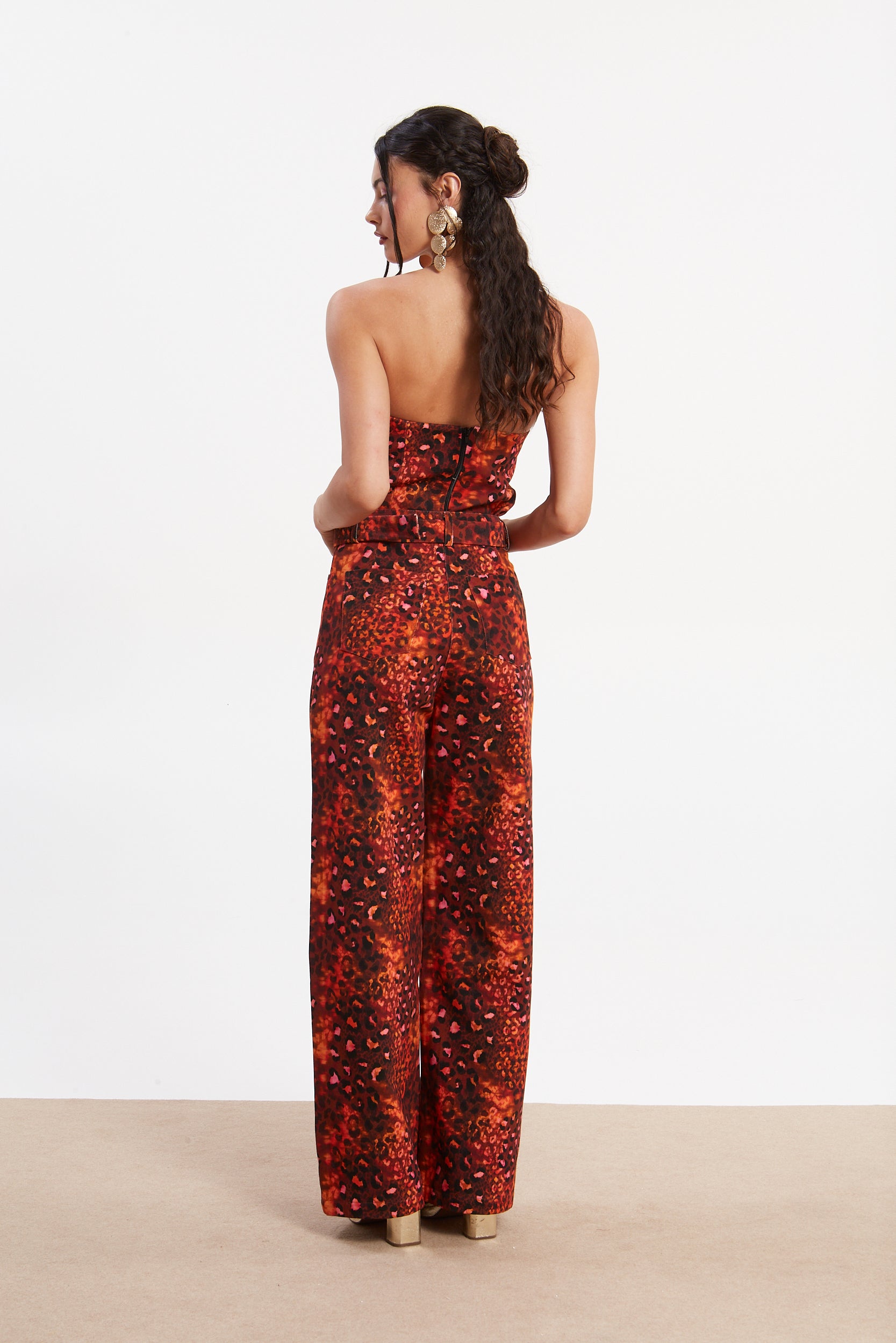 Harriet denim leopard corset