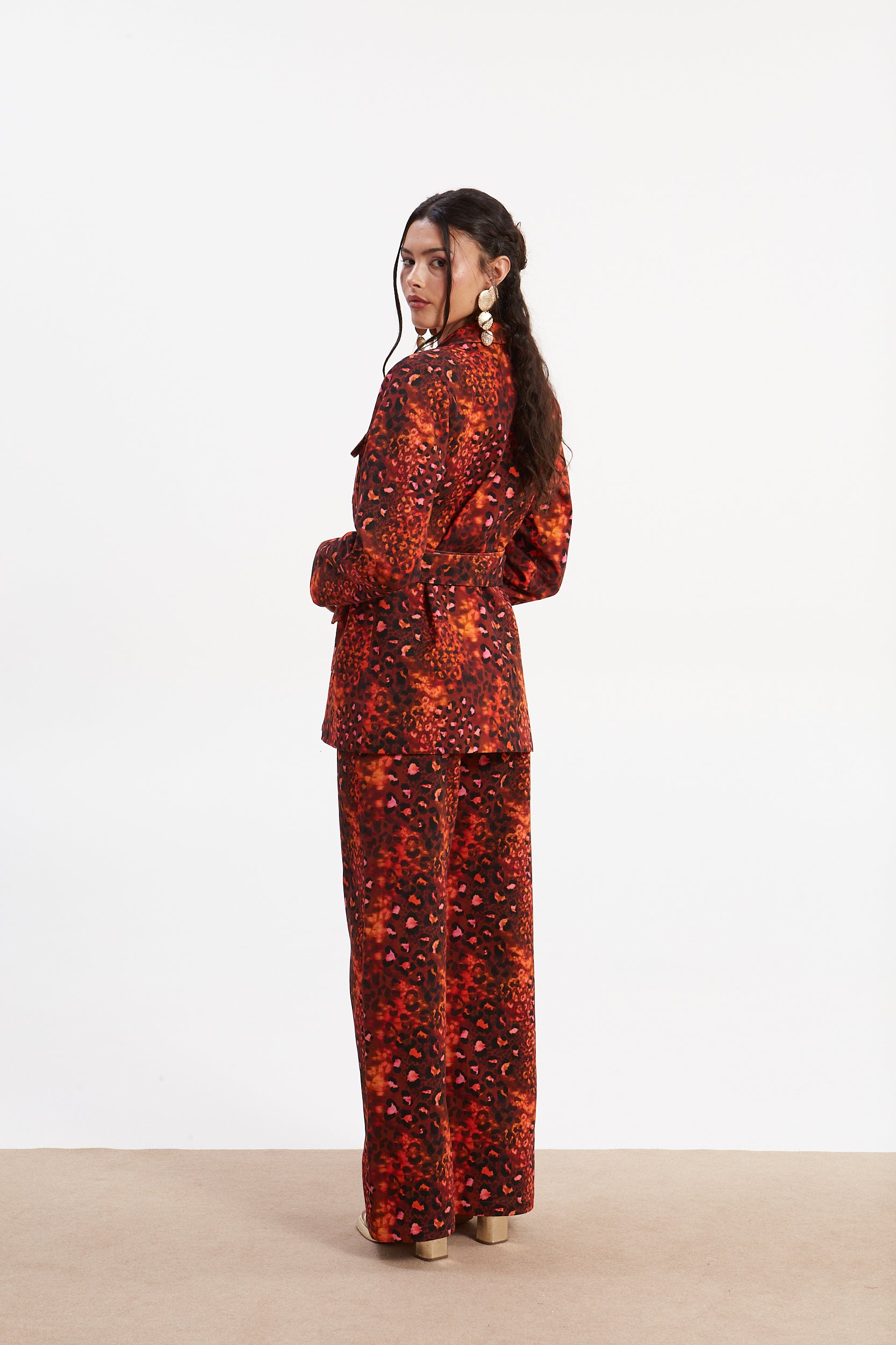 Harriet denim leopard blazer