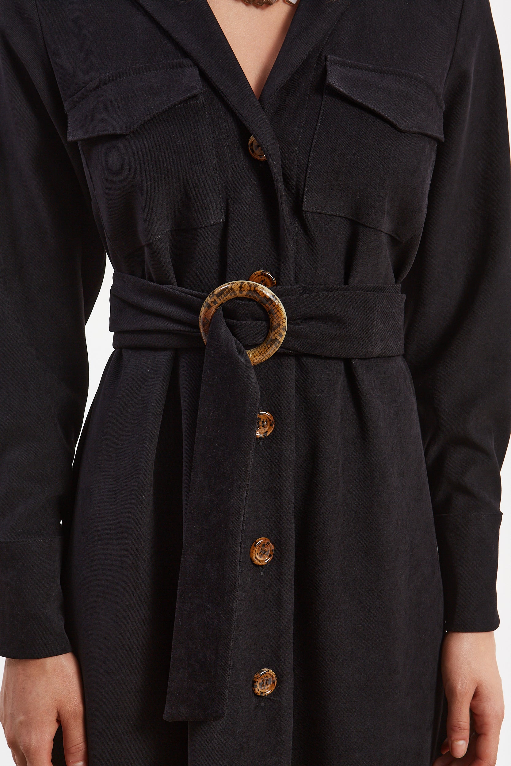 Andrea black shirtdress