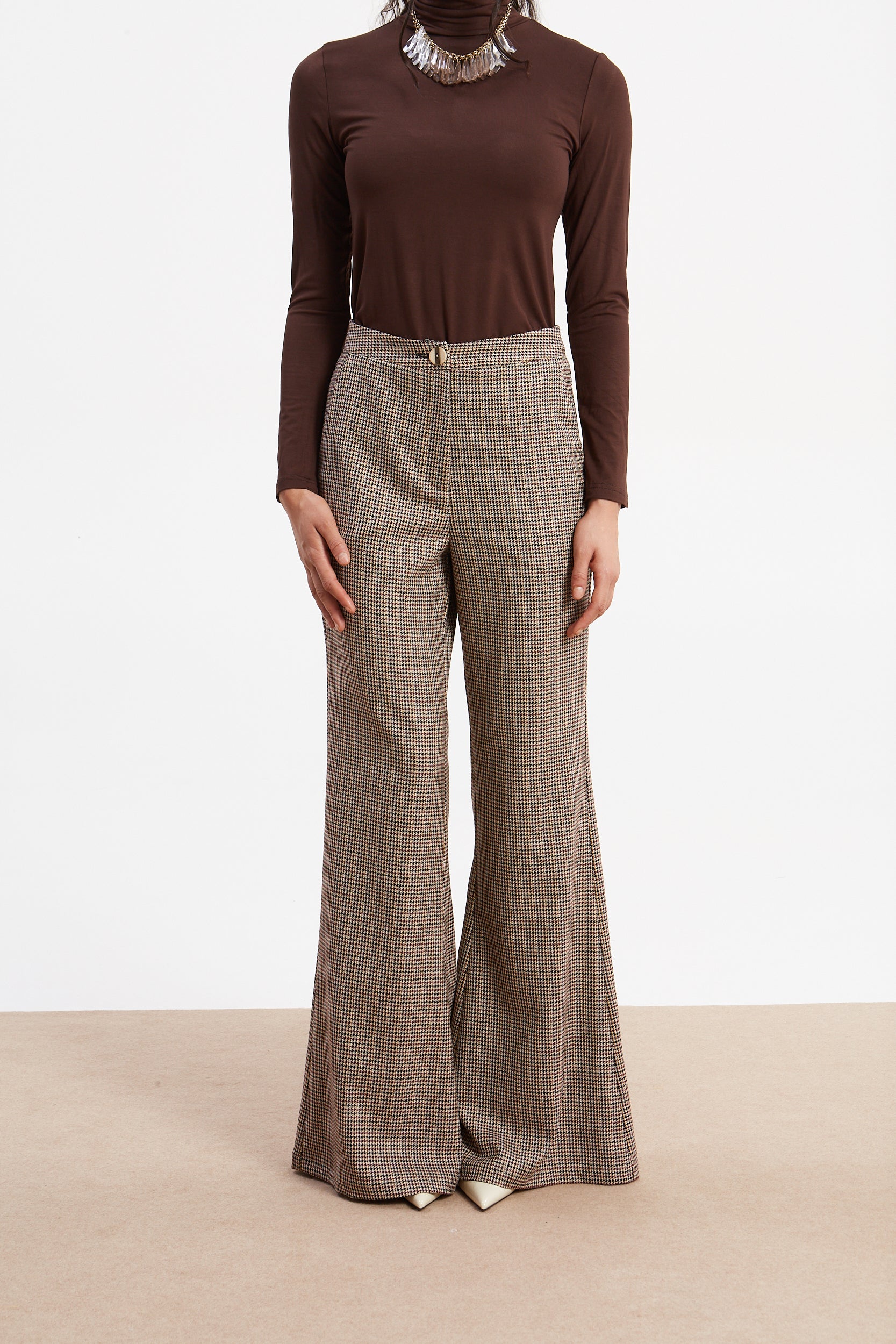 Drew turtleneck brown top
