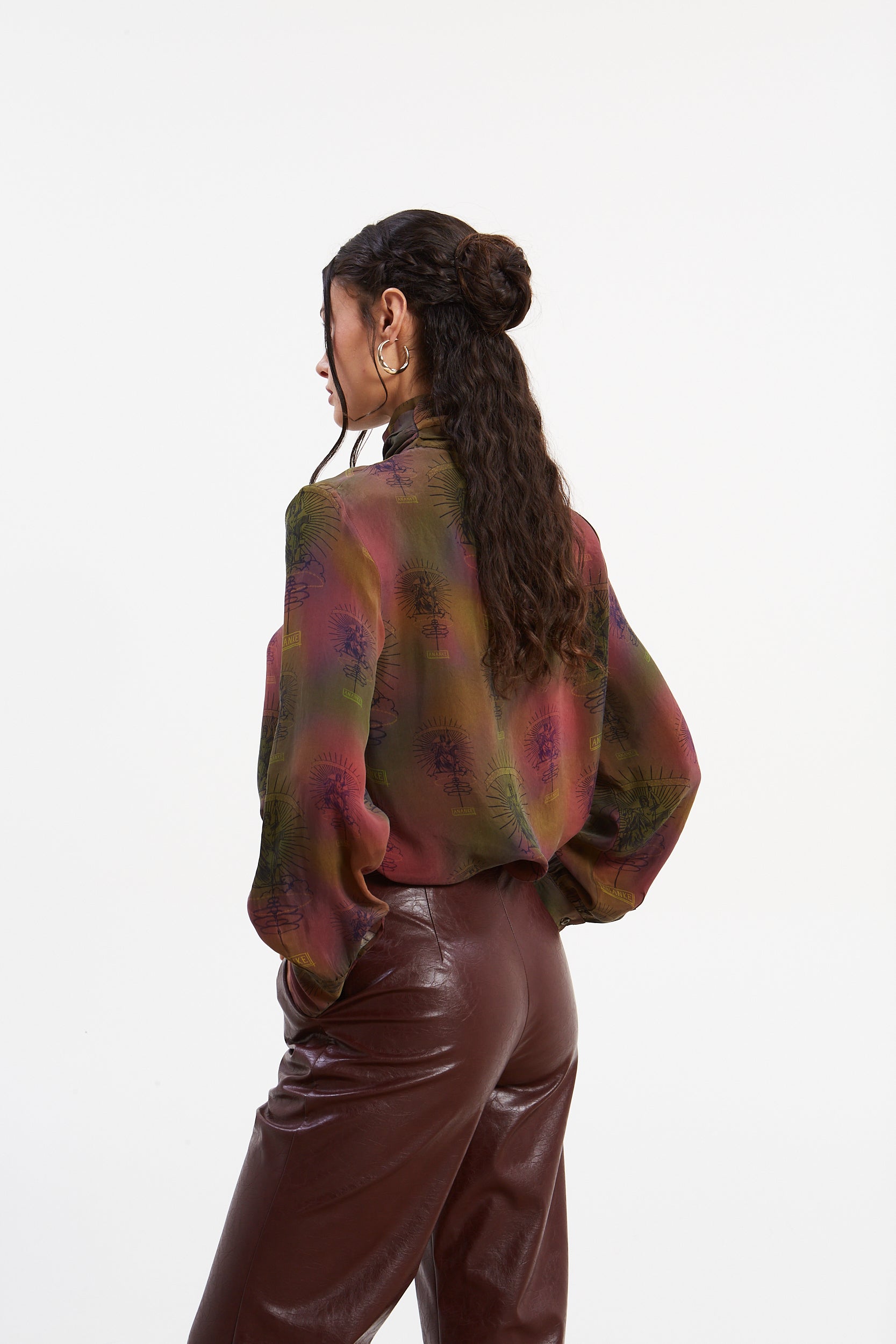 Ananke cupro tie neck top