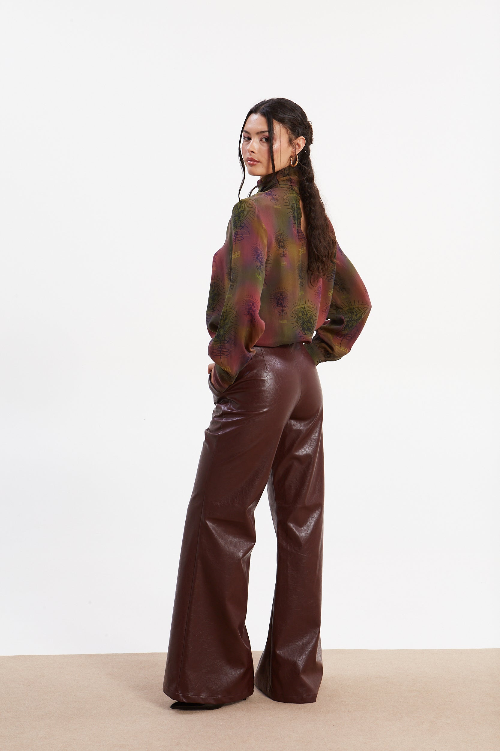 Ananke cupro tie neck top