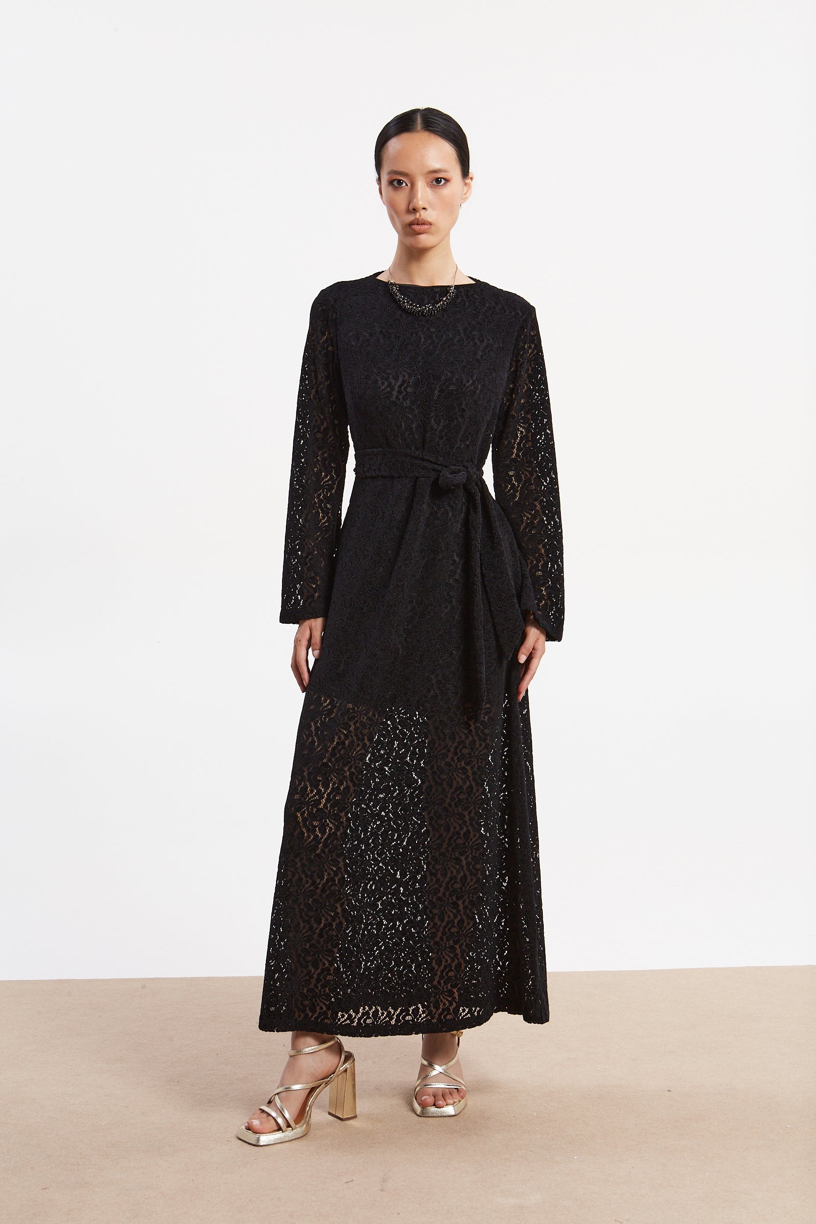 Luna black lace dress