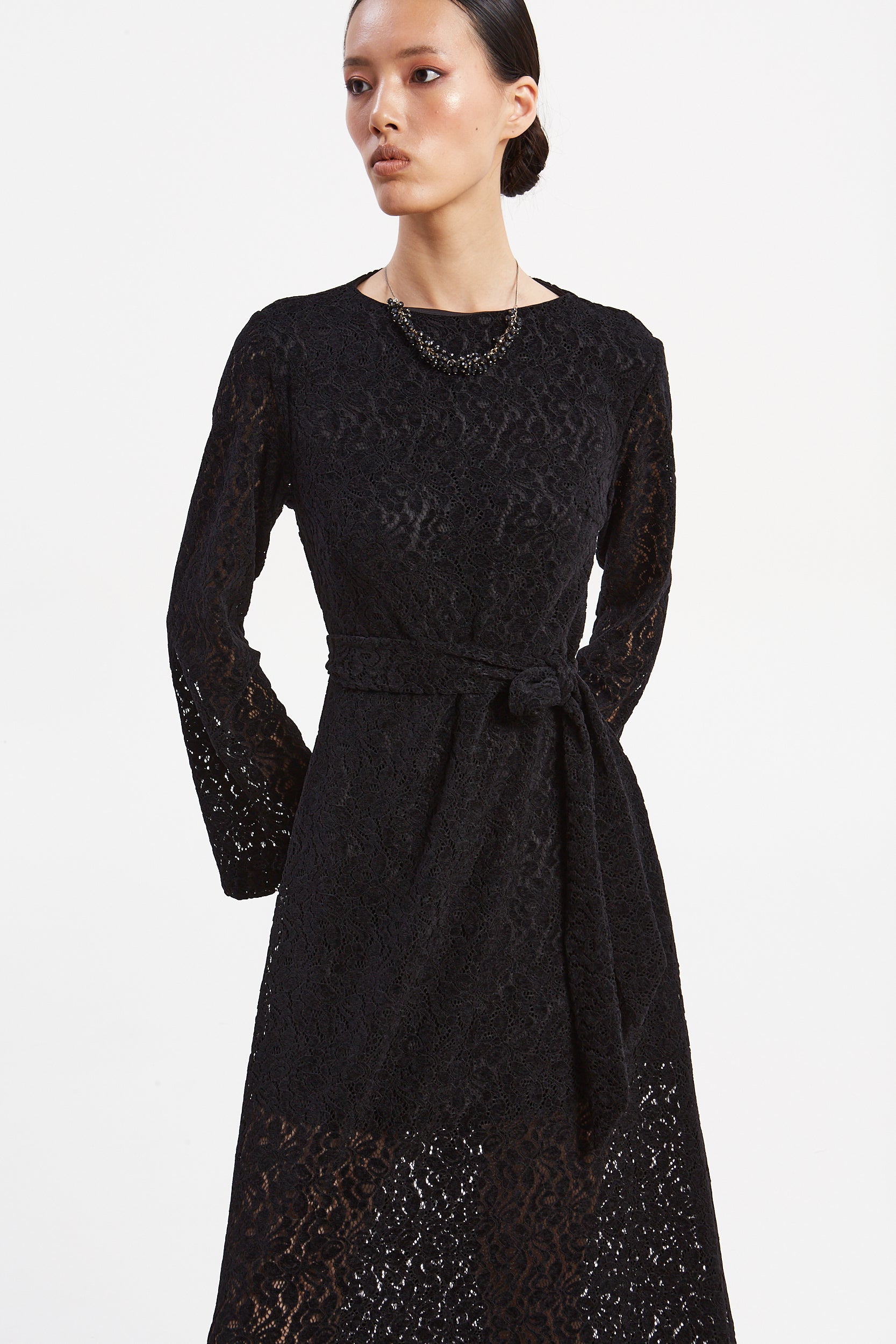 Luna black lace dress